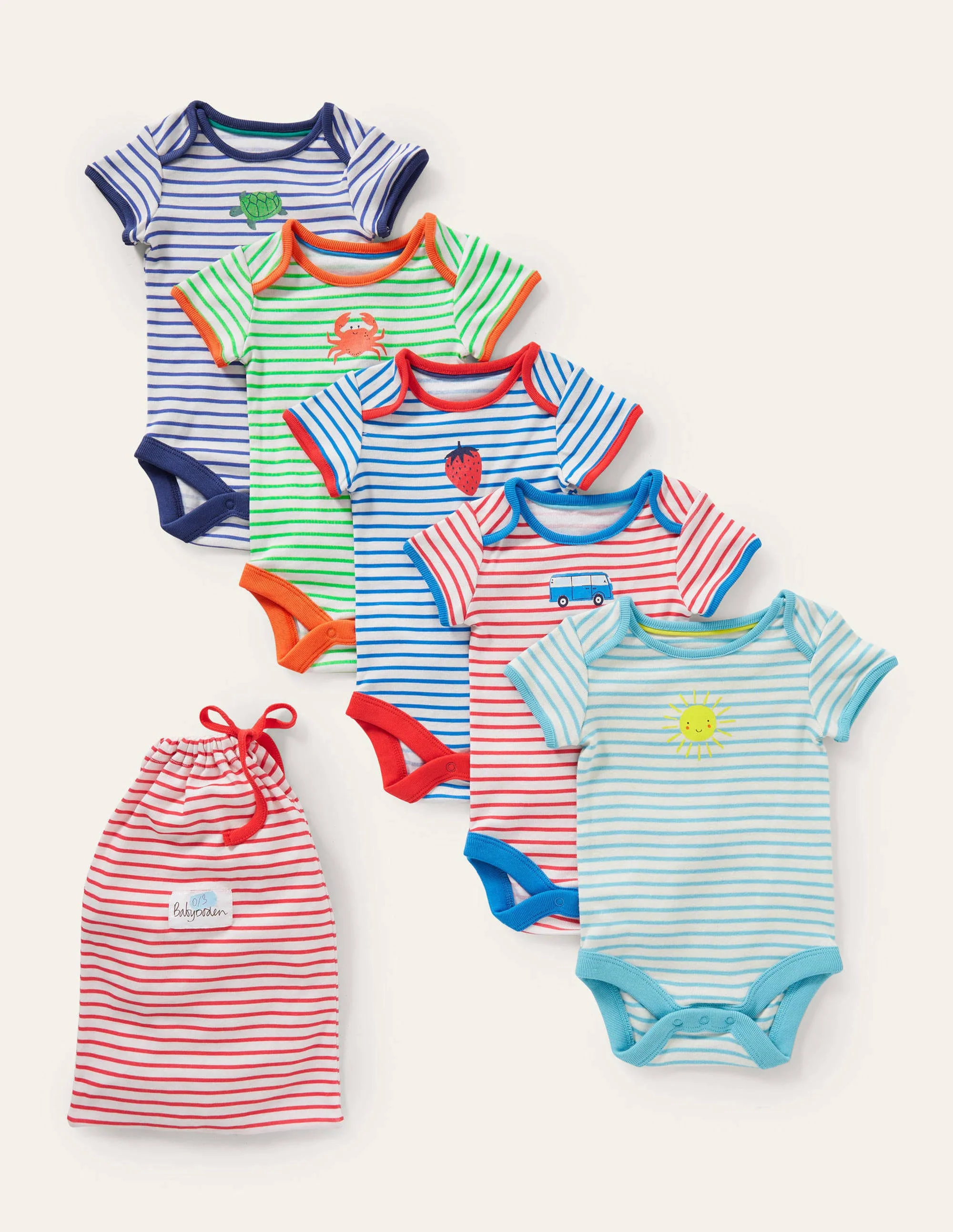Short Sleeve 5 pack bodysuits-Multi Logos