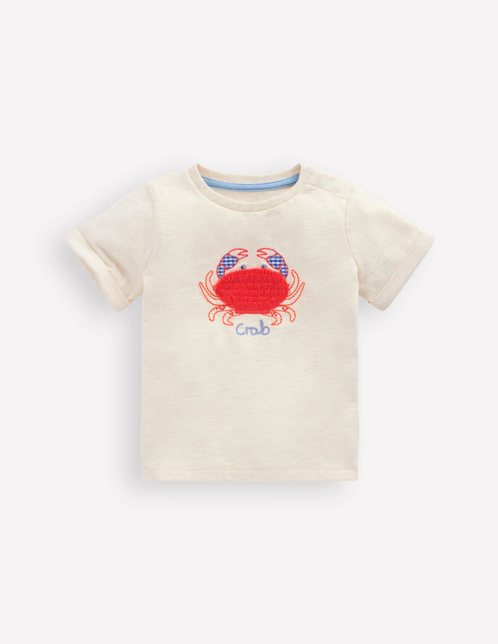Short Sleeve Logo T-shirt-Ecru Crab