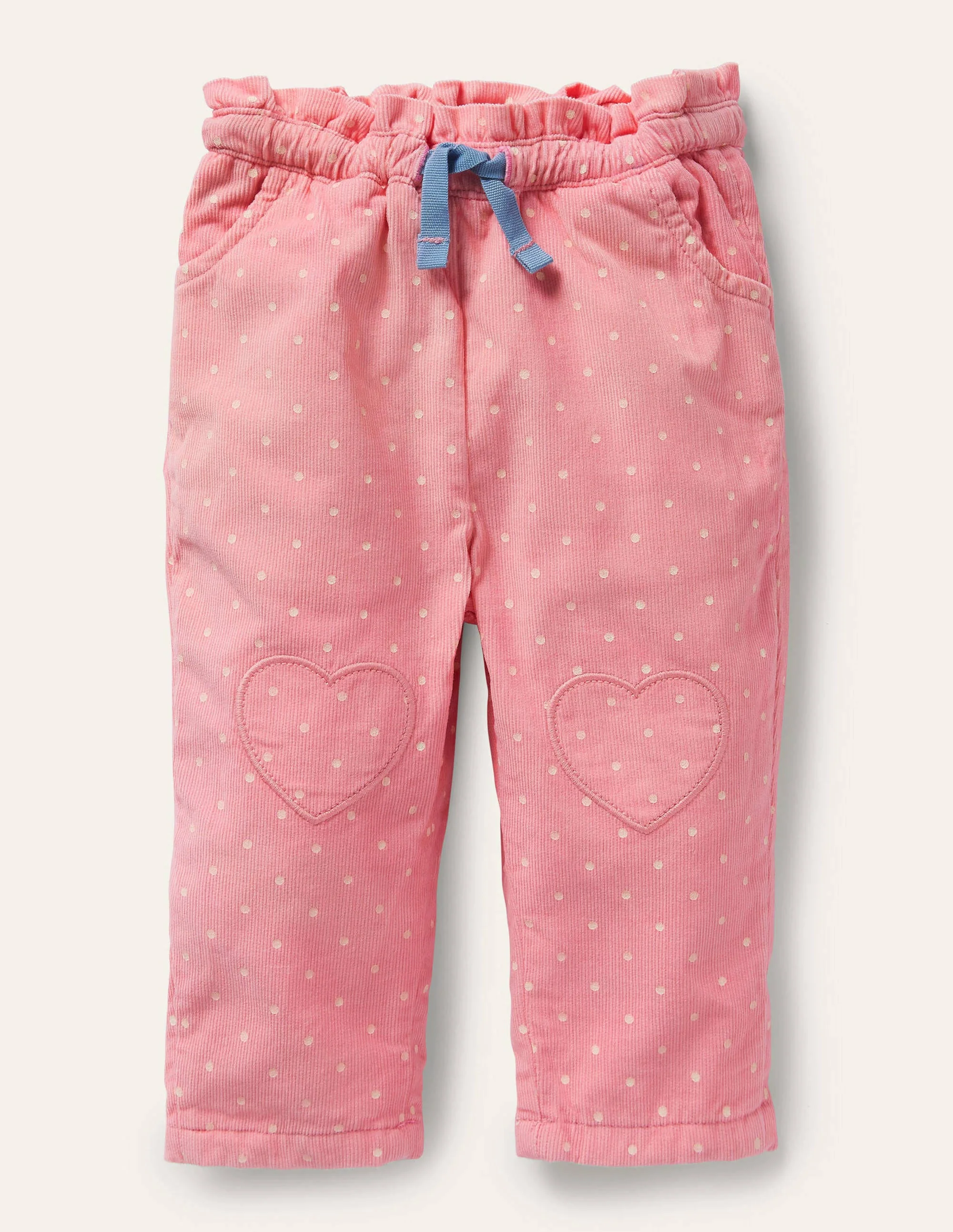 Spotty Cord Pants-Formica Pink