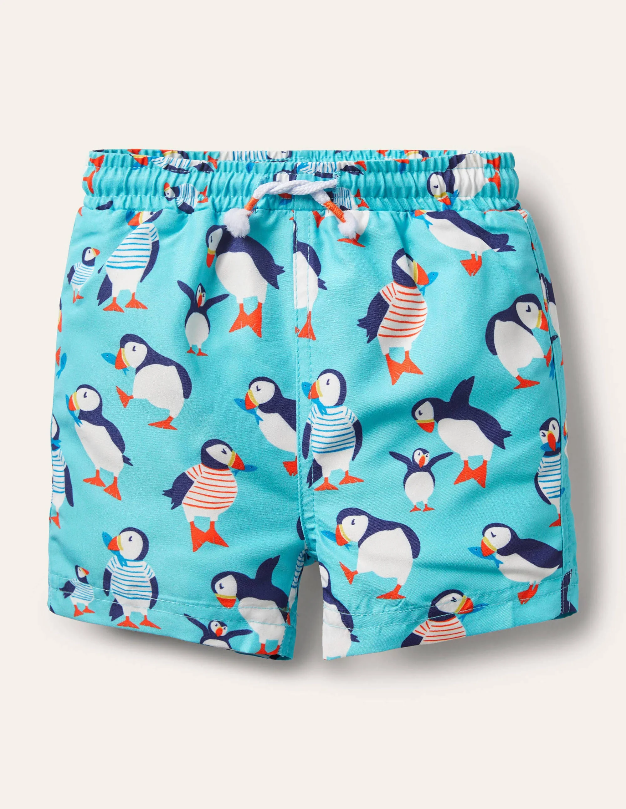 Swim Trunks-Multi Puffins