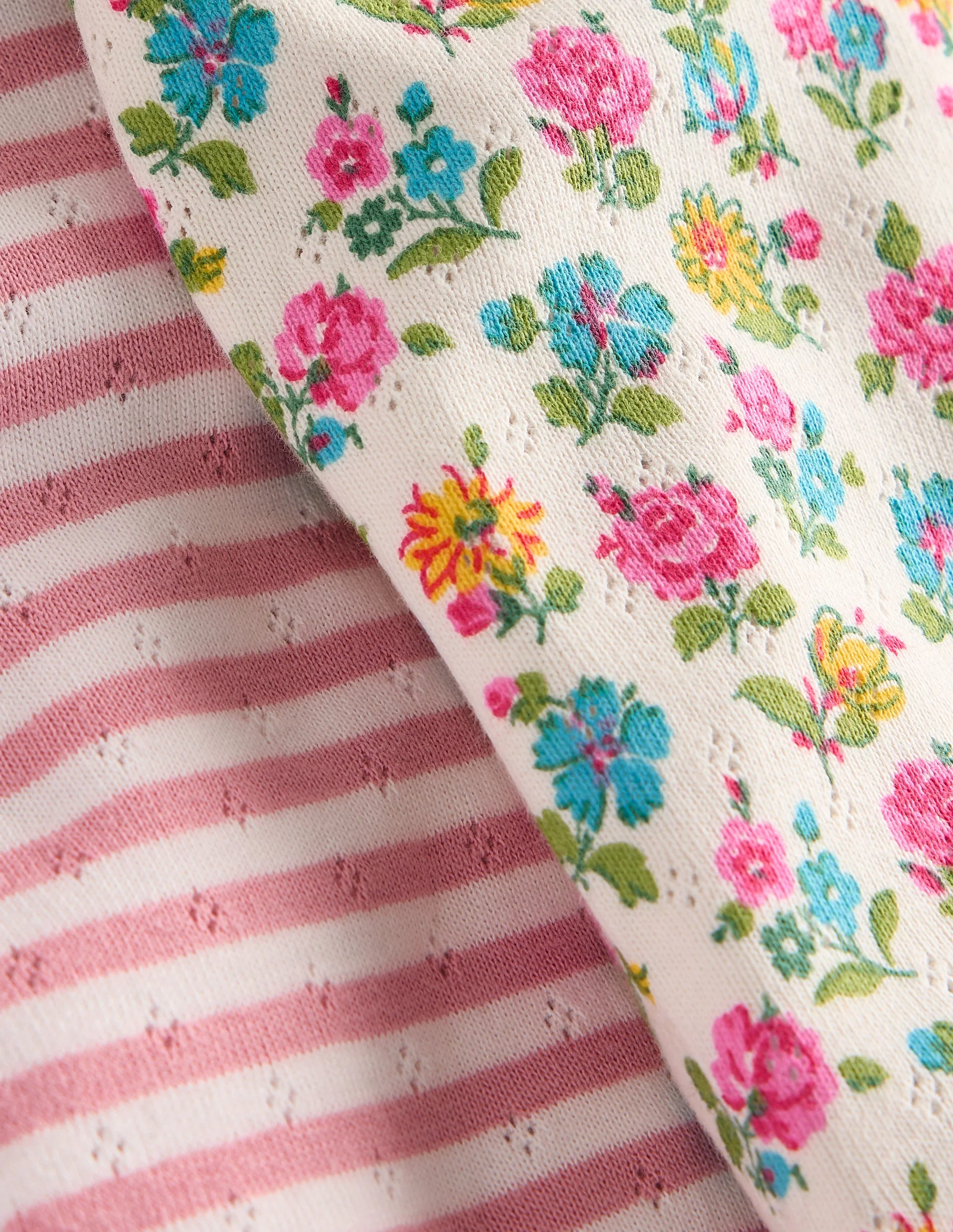 Twin Pack Pointelle Leggings-Almond Pink/Ivory - Image 2