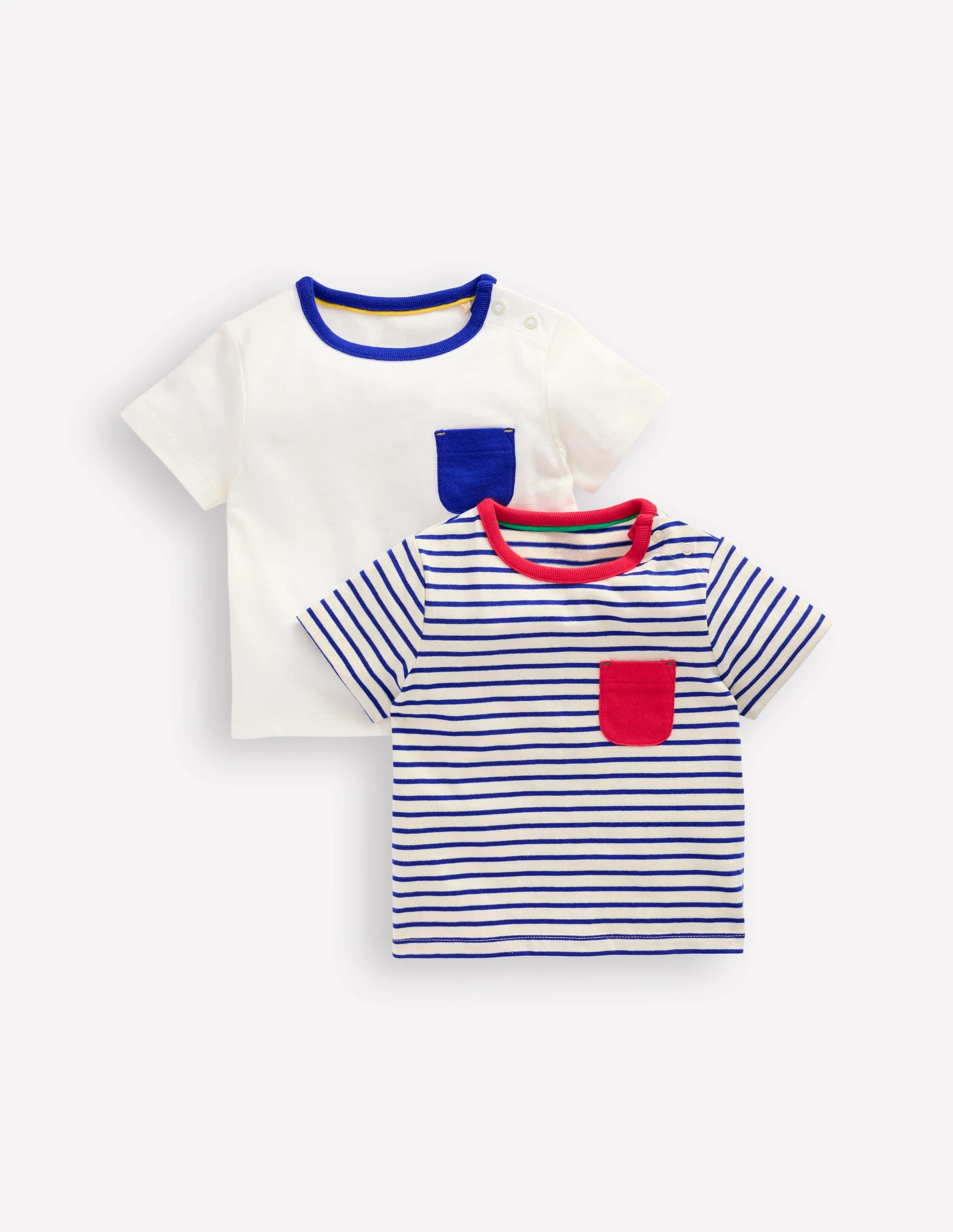Twin Pack T-shirts-Ivory Stripe Twin Pack