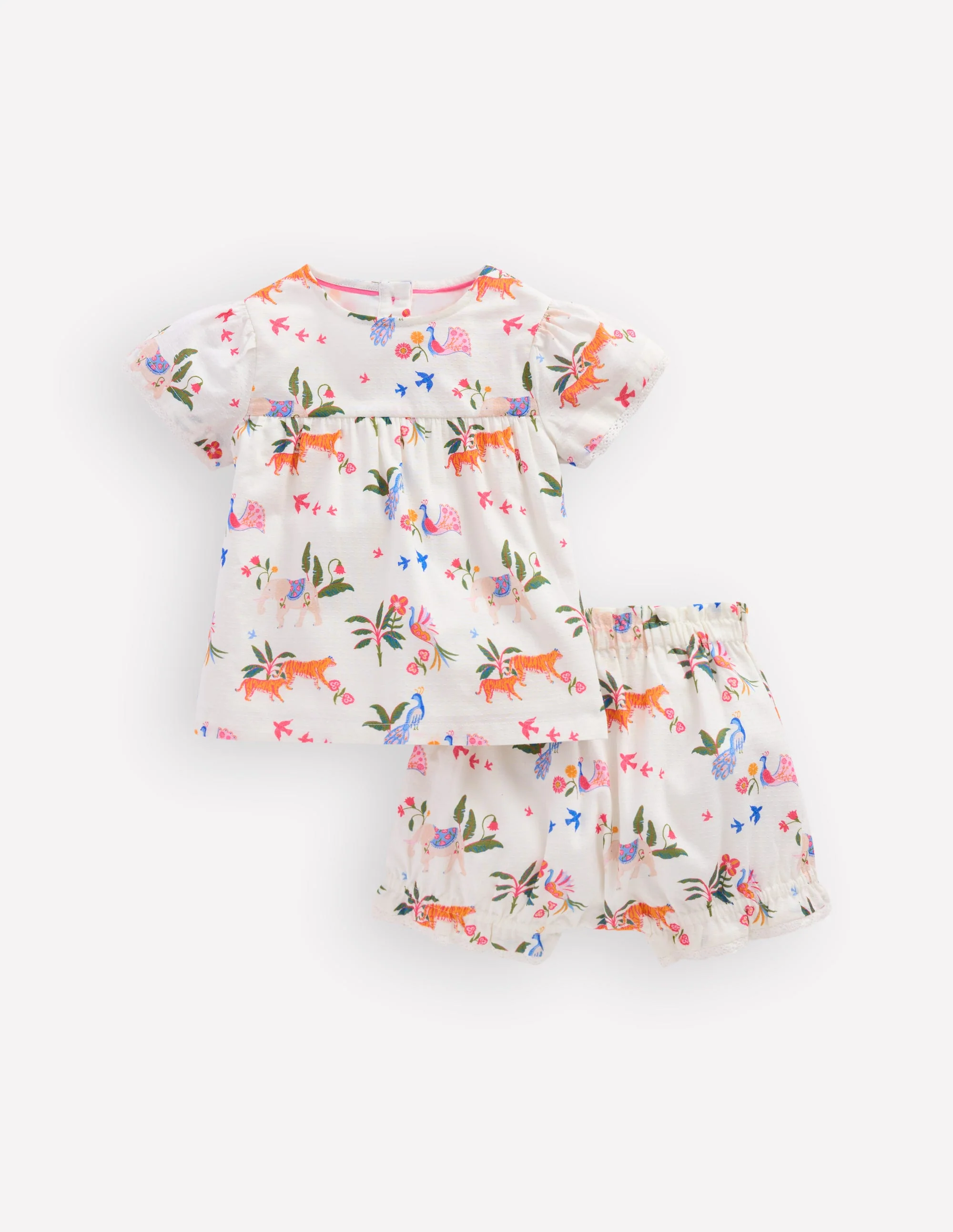 Woven Bloomers Play Set-Ivory Small Tropical Animals