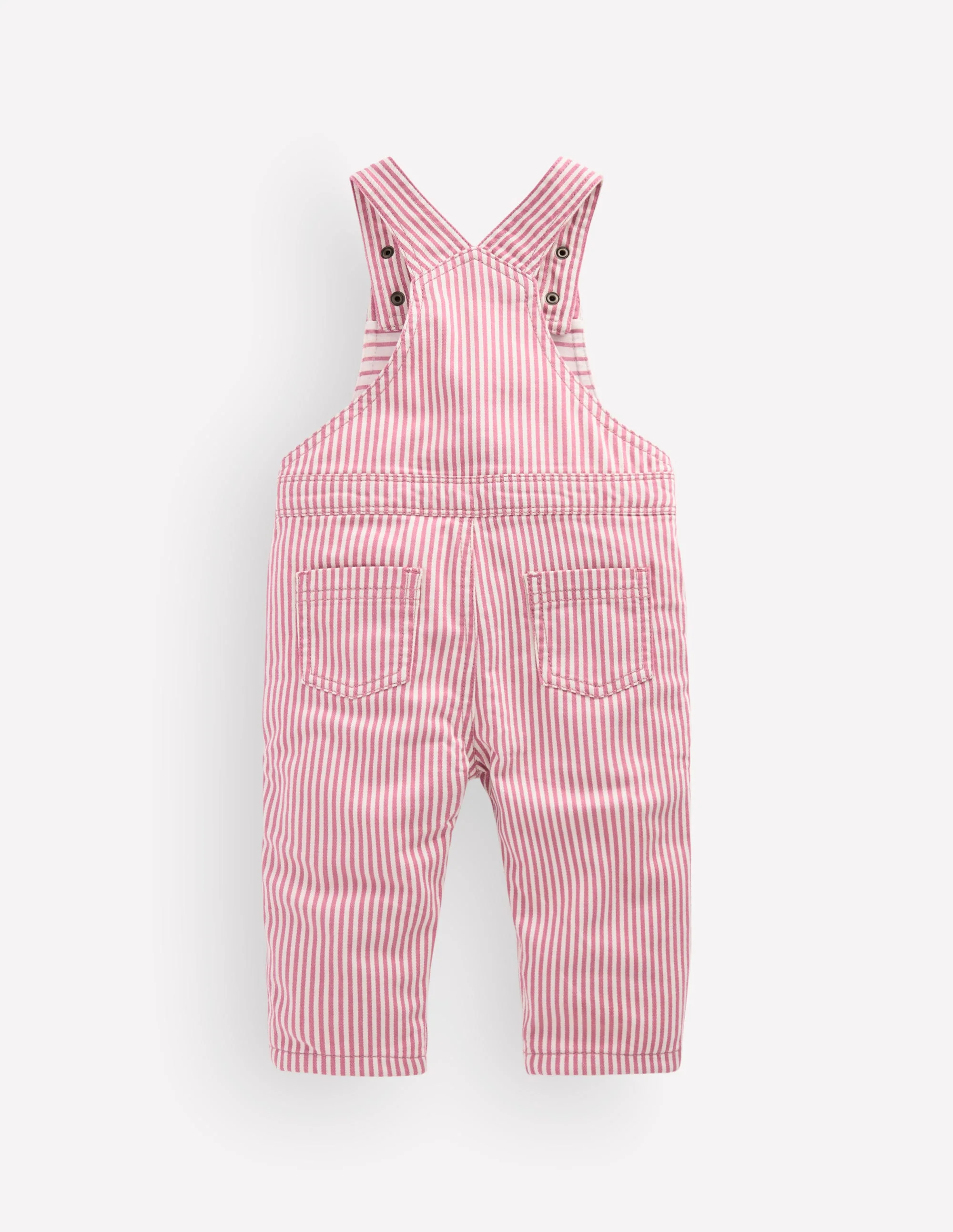 Woven Dungarees-Pink Stripe - Image 2