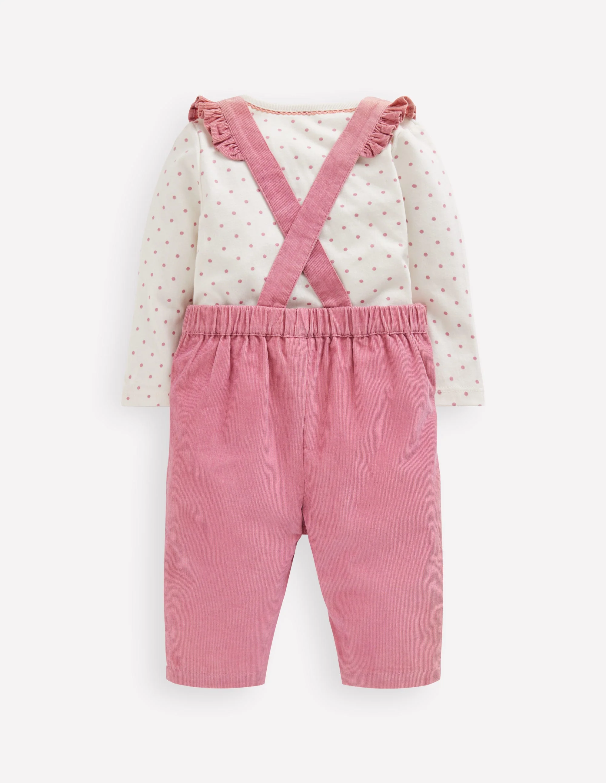 Woven Overalls Set-Pink Haze Floral Embroidery - Image 2