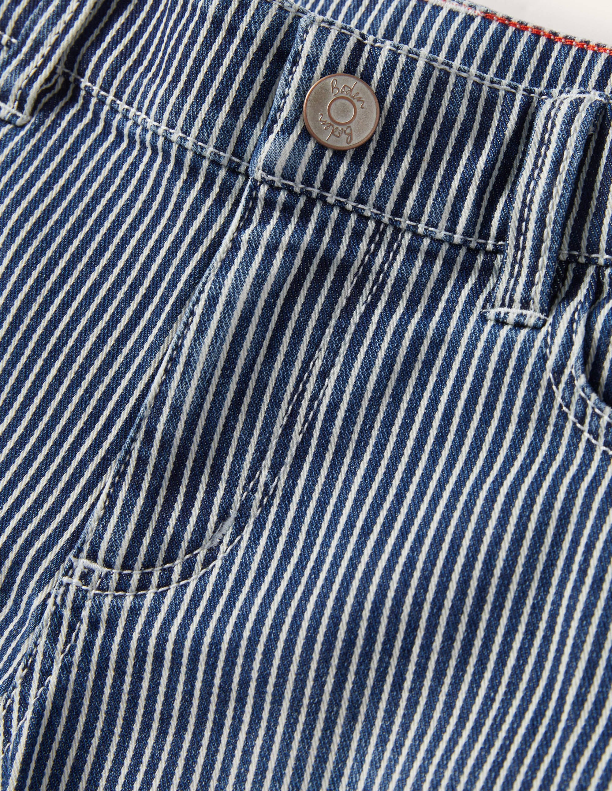Adventure-flex Denim Shorts-Indigo Blue Ticking - Image 3