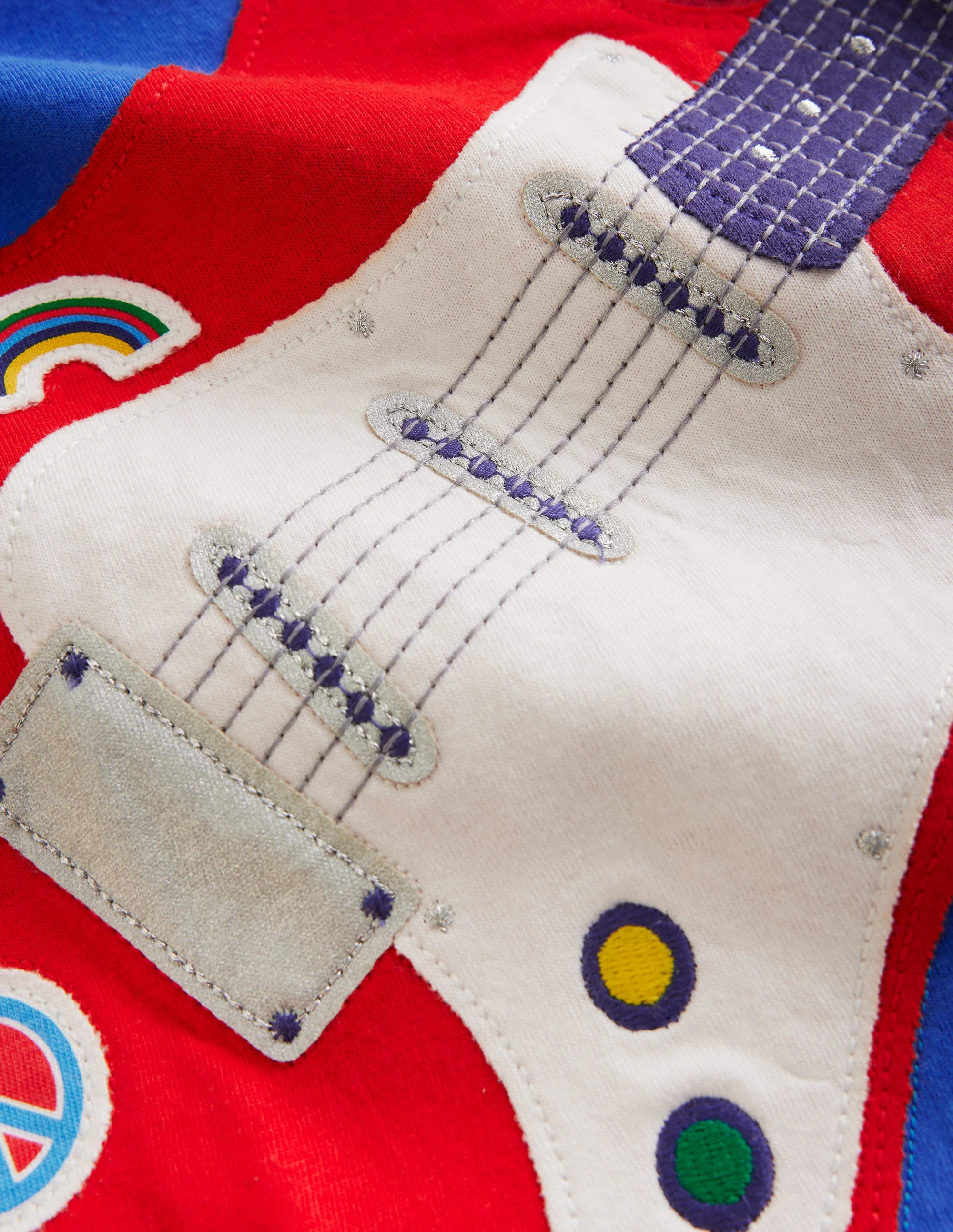 Appliqué Guitar T-shirt-Duck Egg Blue Guitar - Image 3