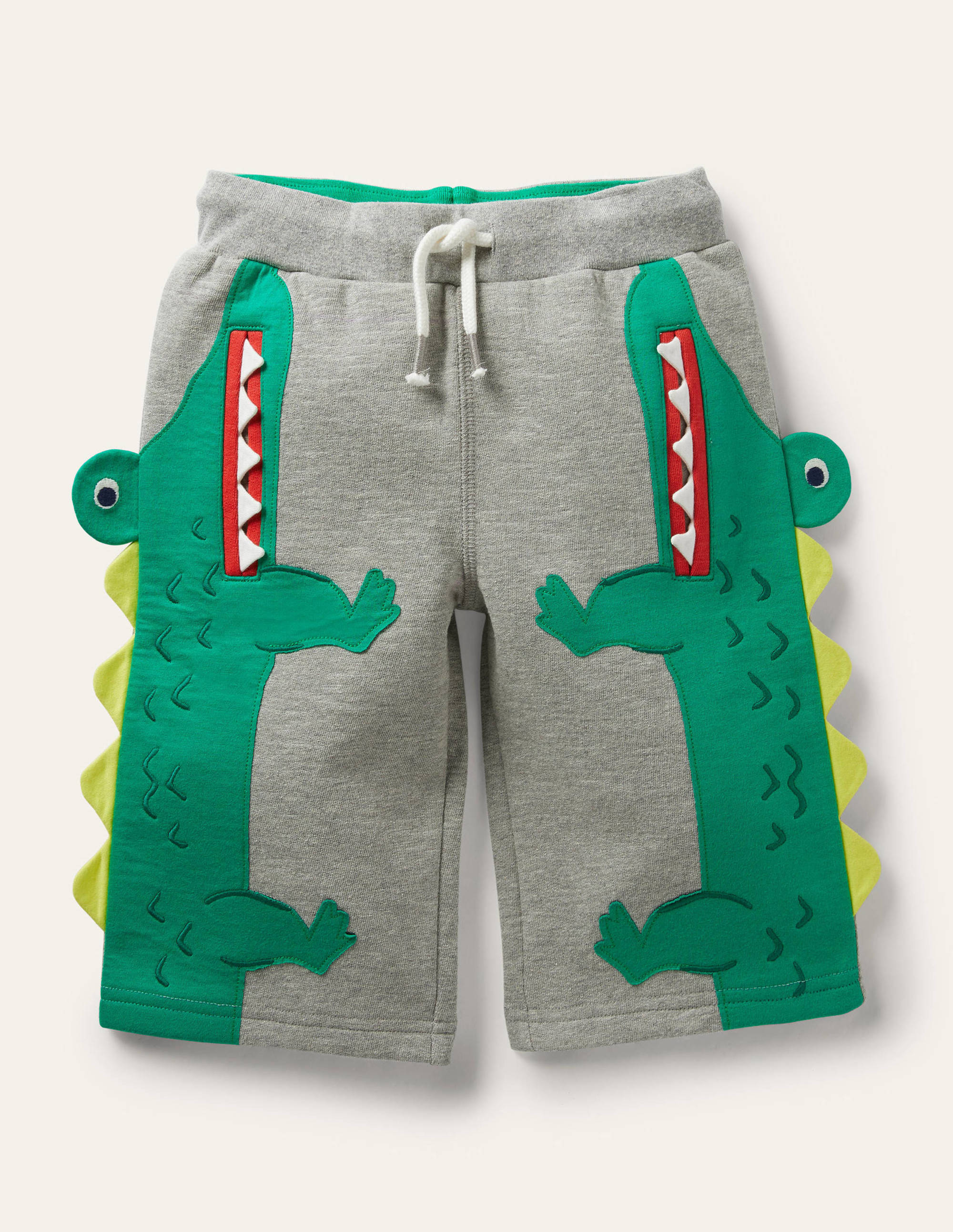Appliqué Jersey Baggies-Grey Marl Crocodile