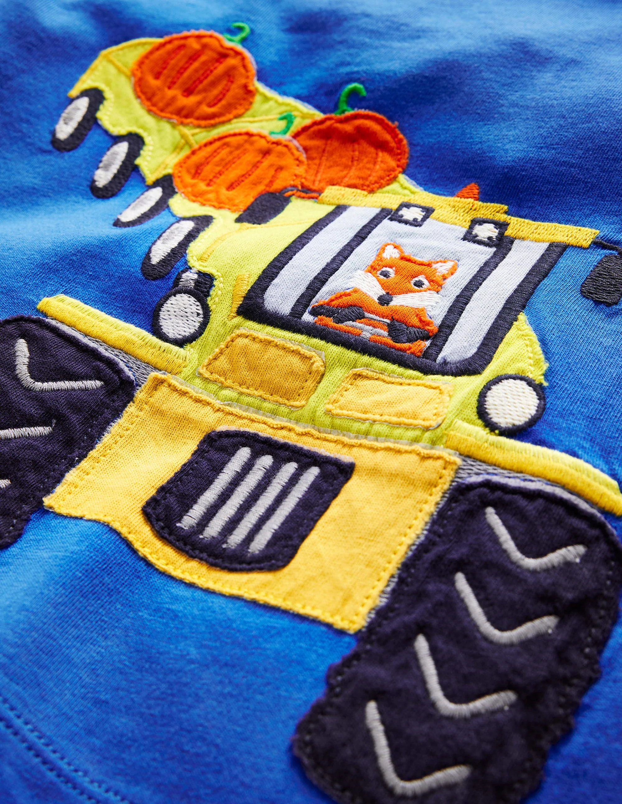 Appliqué Mock Sleeve T-Shirt-Delft Blue - Image 3