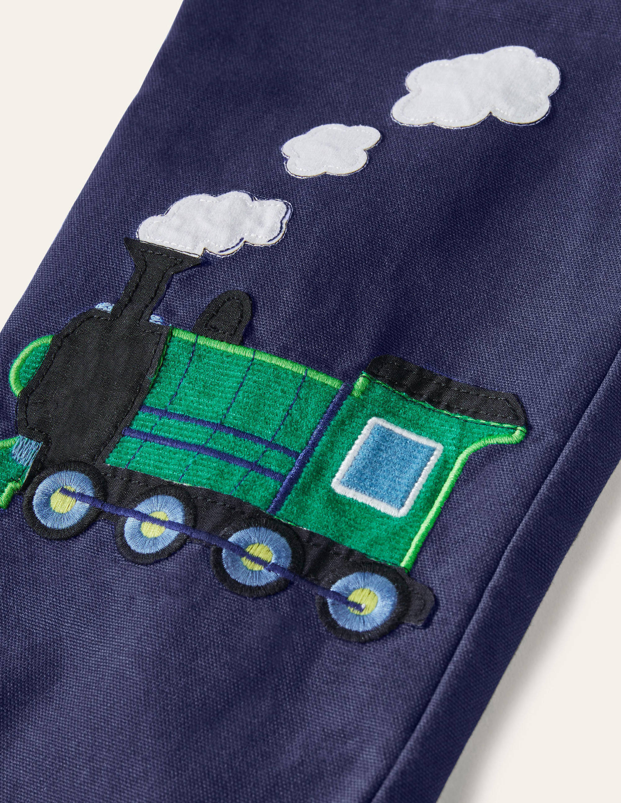 Appliqué Pull-on Pants-Starboard Blue Trains - Image 3