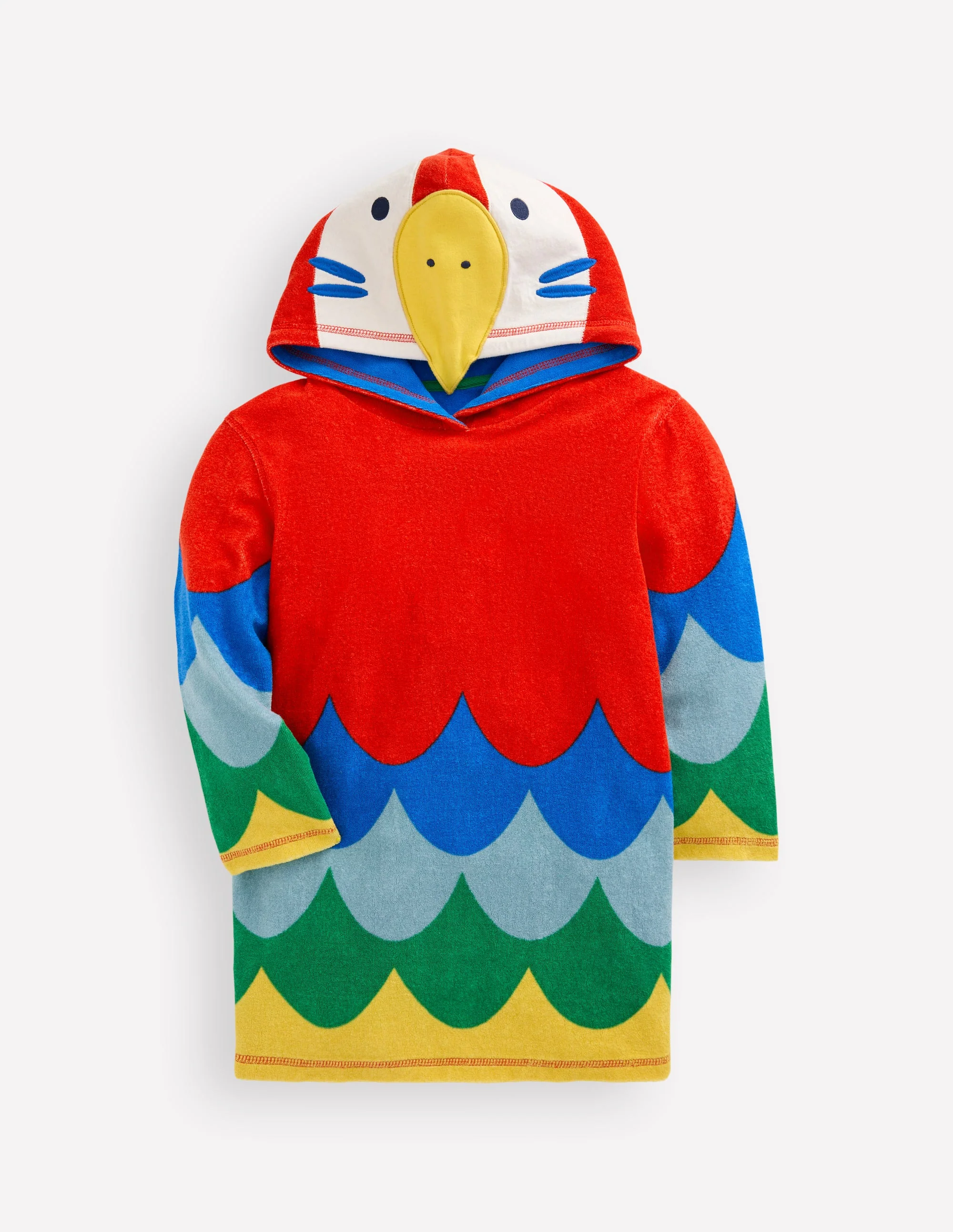 Appliqué Towelling Throw-on-Multi Rainbow Parrot - Image 3