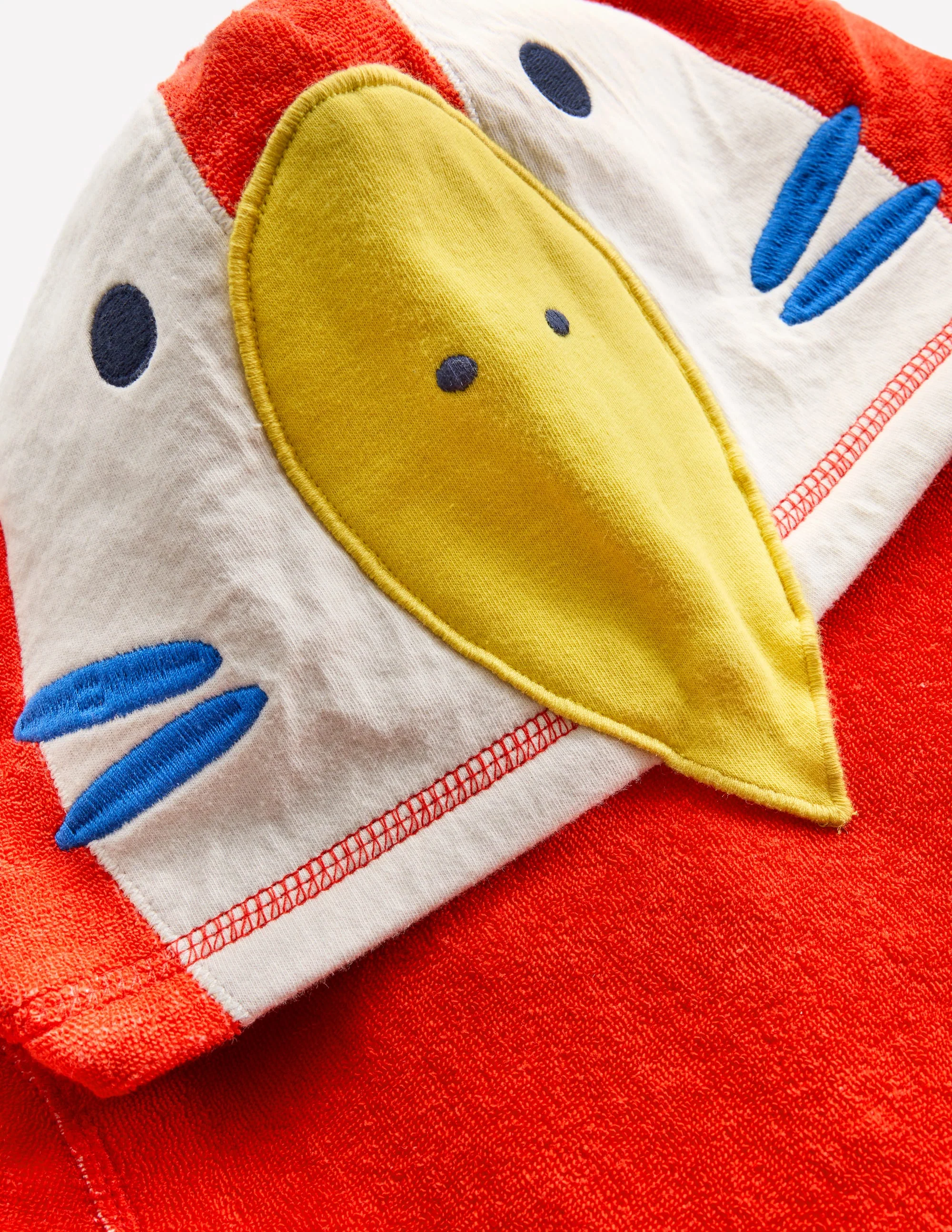 Appliqué Towelling Throw-on-Multi Rainbow Parrot - Image 5