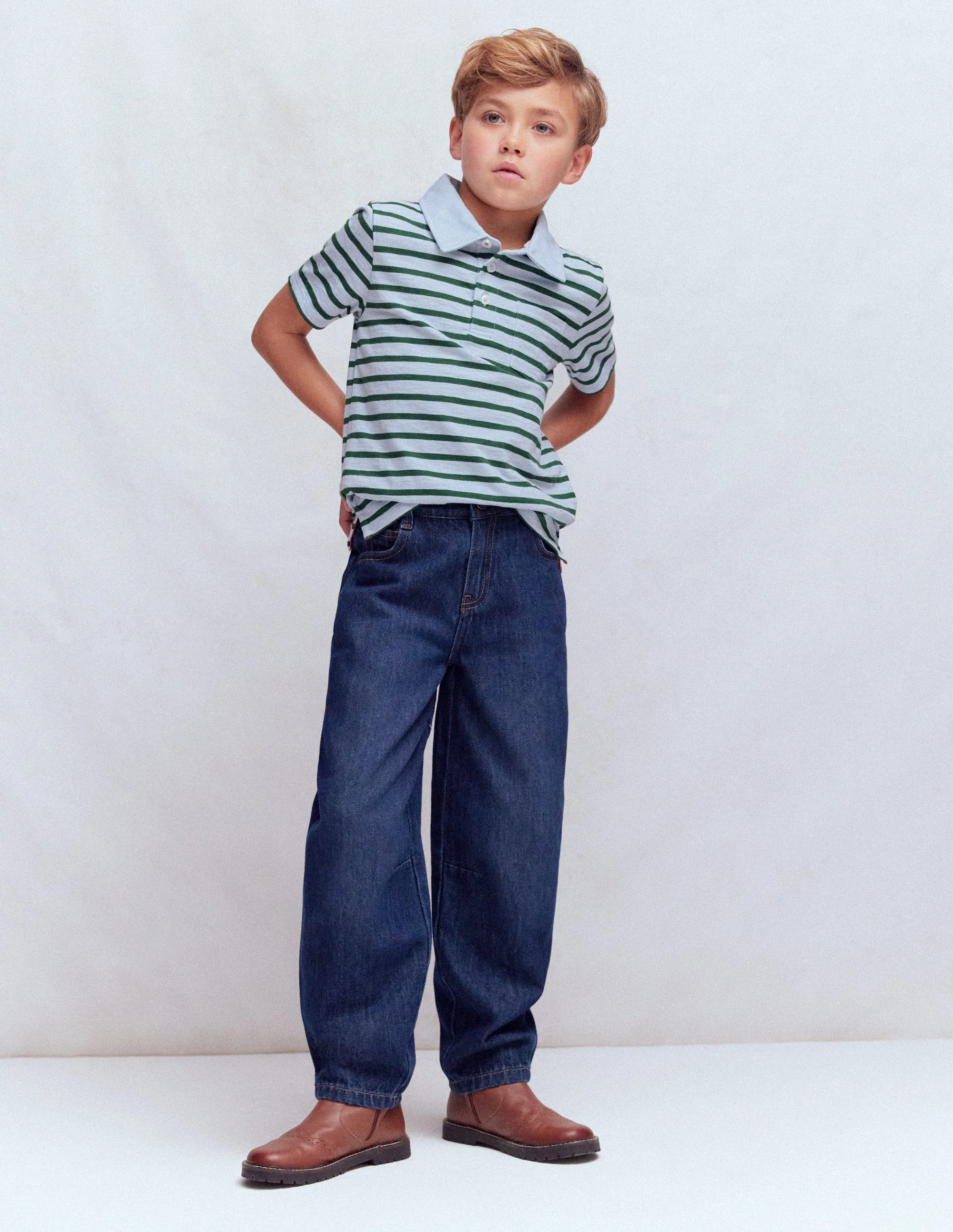 Barrel Jeans-Mid Wash