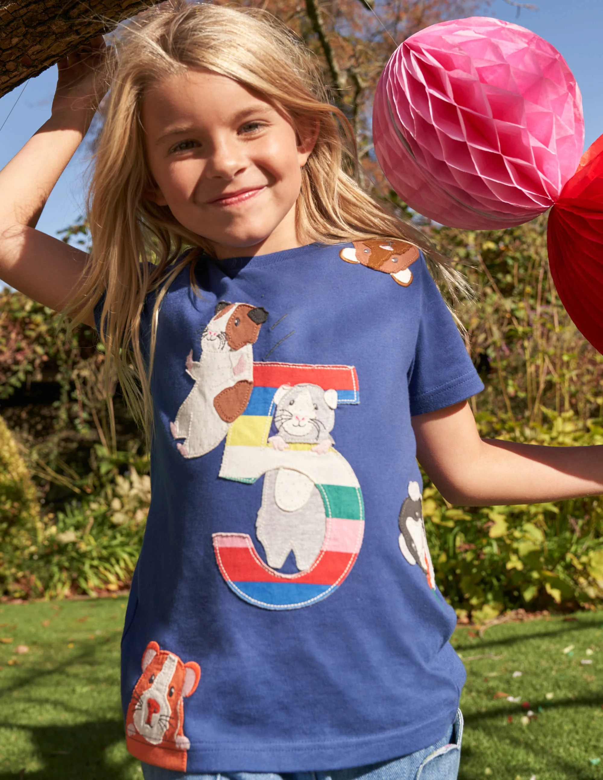 Birthday Appliqué T-shirt-Starboard Guinea Pigs Five - Image 4