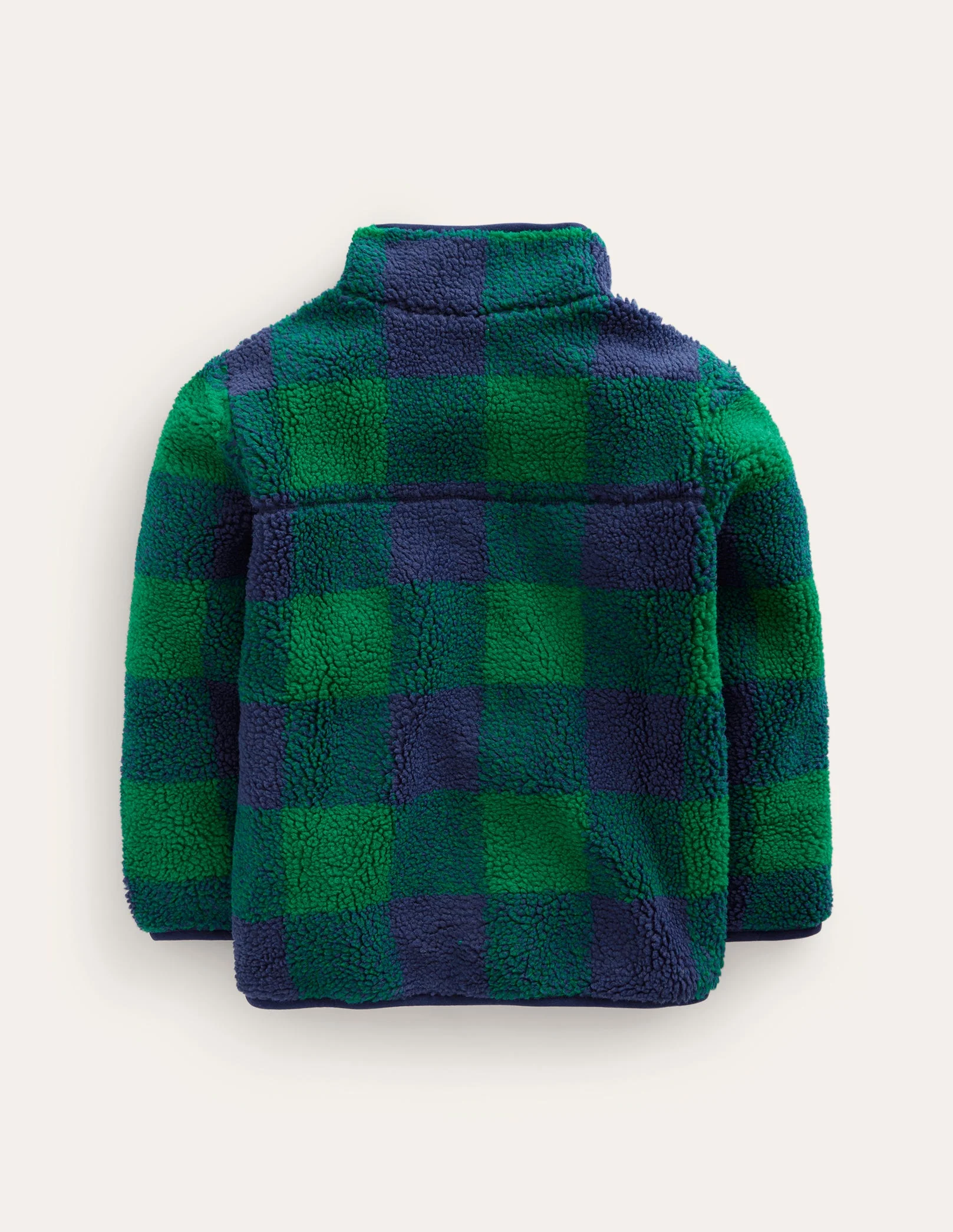 Borg Chuck-on Jacket-Green Check - Image 2