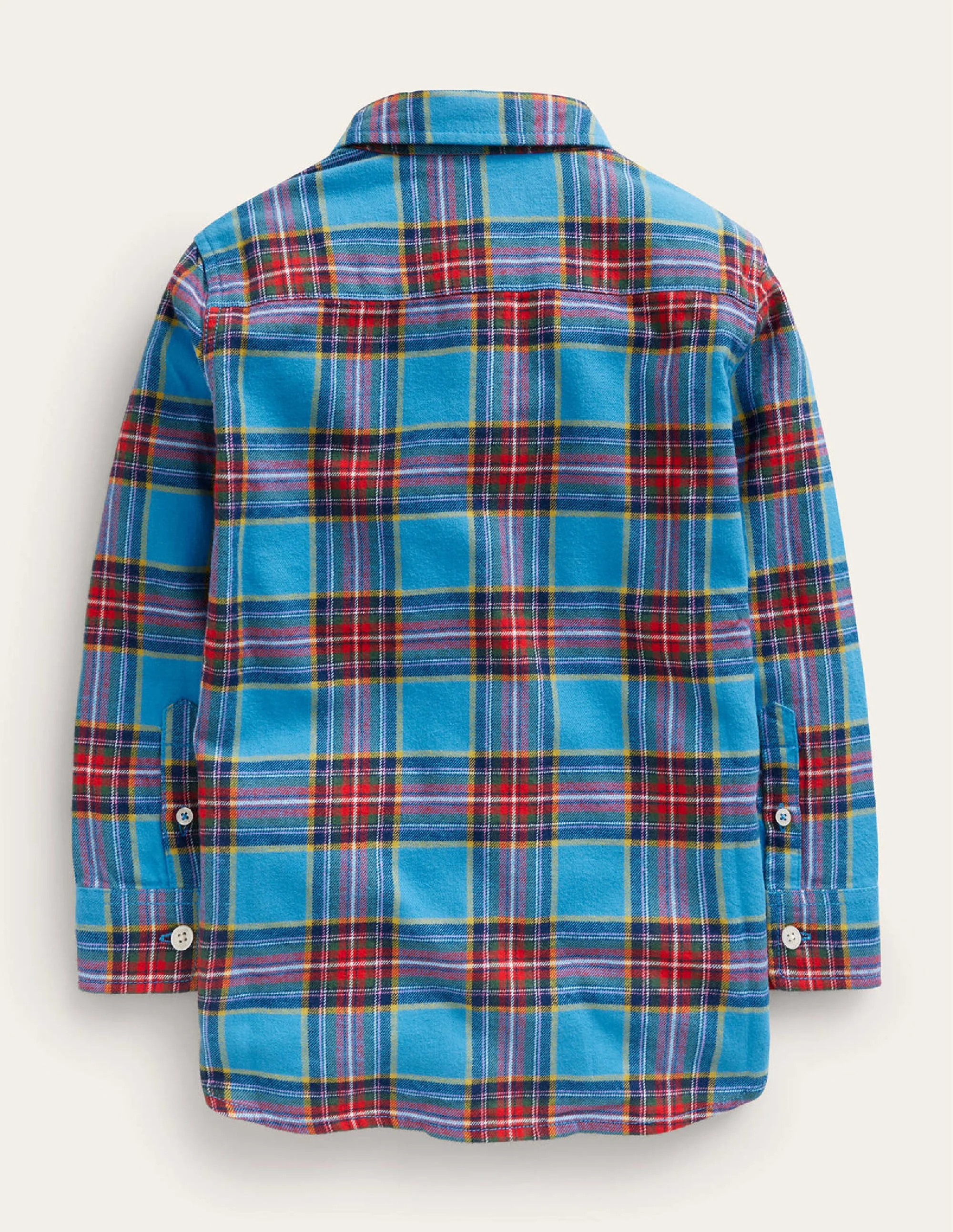 Brushed Flannel Shirt-Blue / Red Check - Image 2