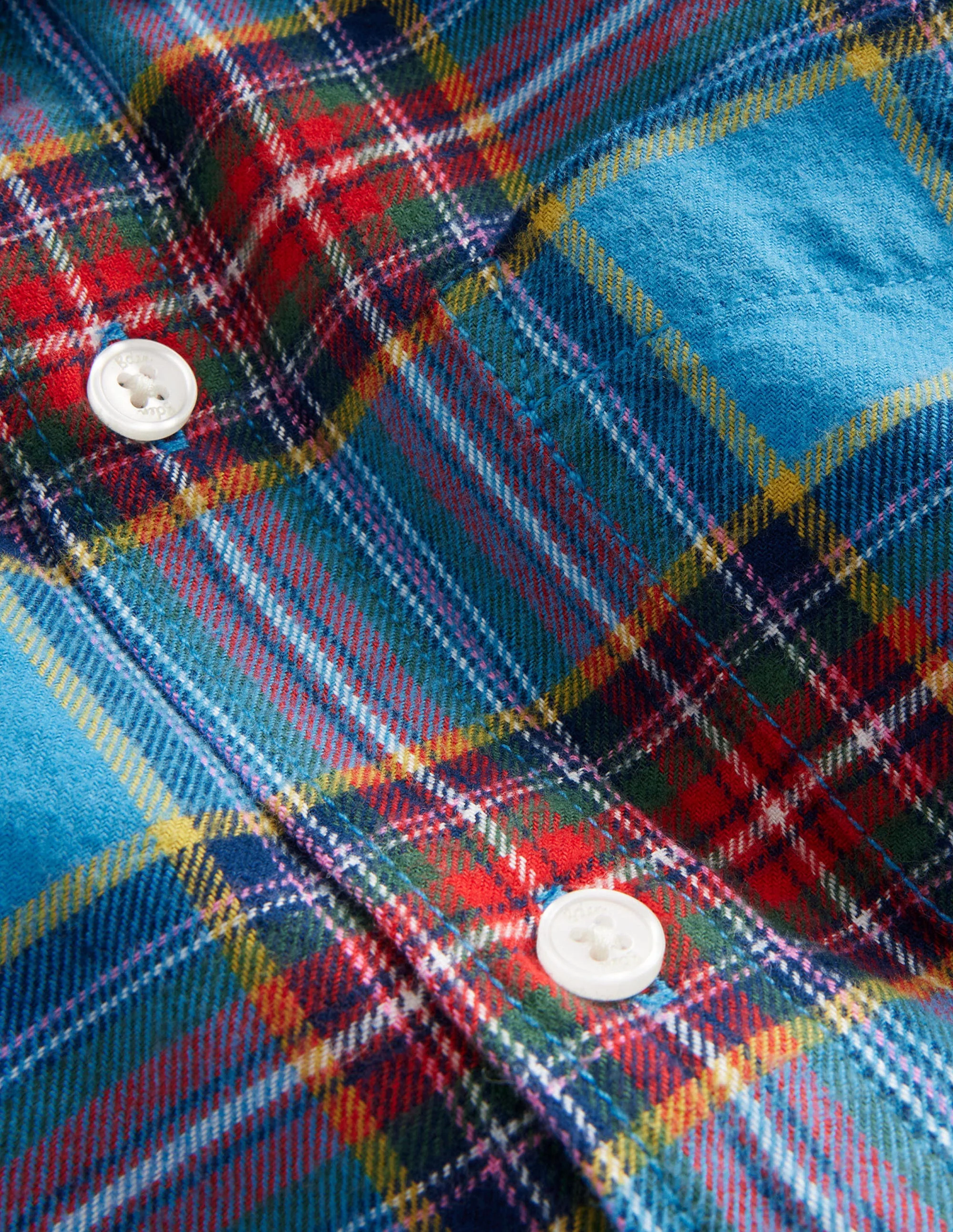 Brushed Flannel Shirt-Blue / Red Check - Image 3