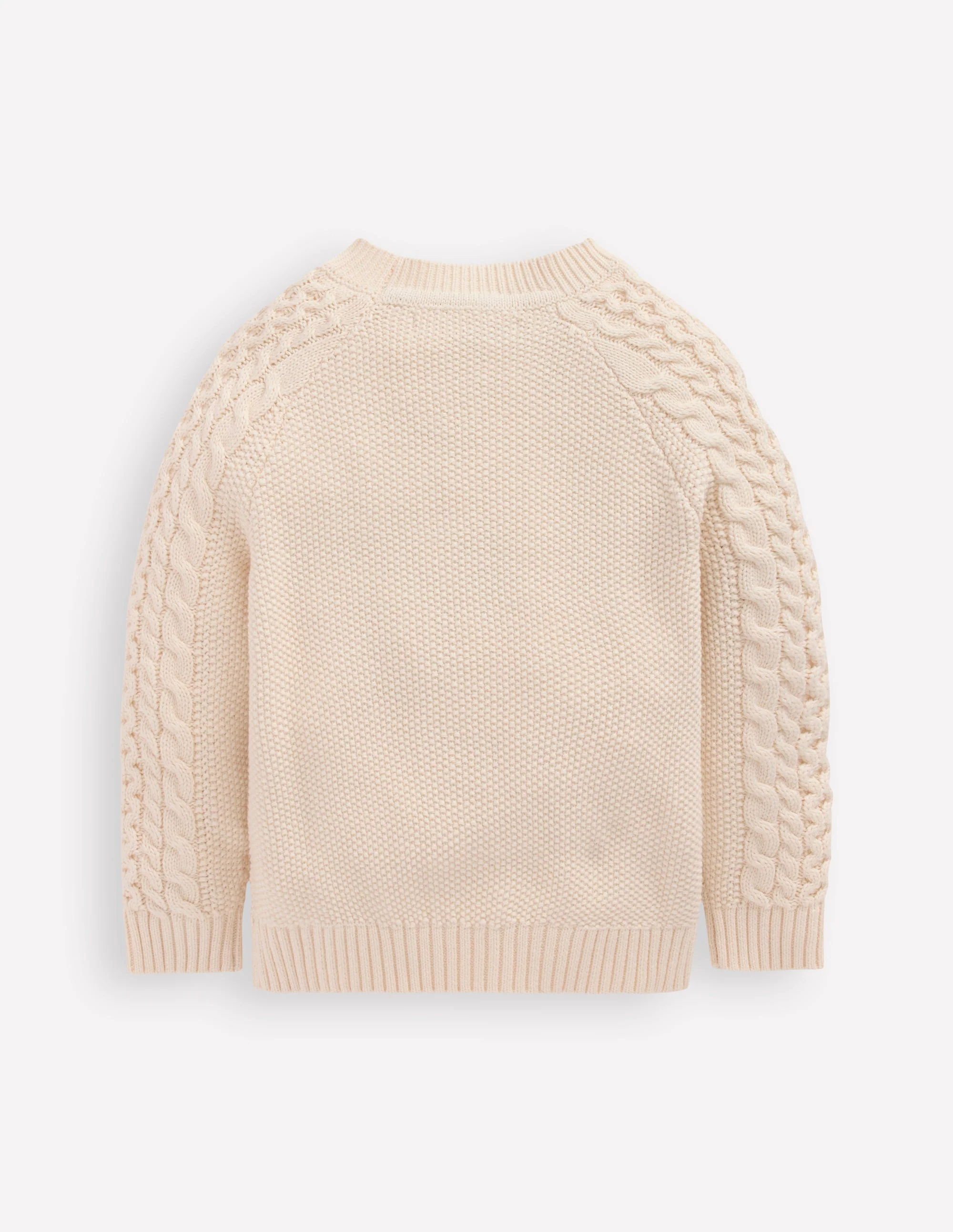 Cable Embroidered Sweater-Warm Ivory - Image 7