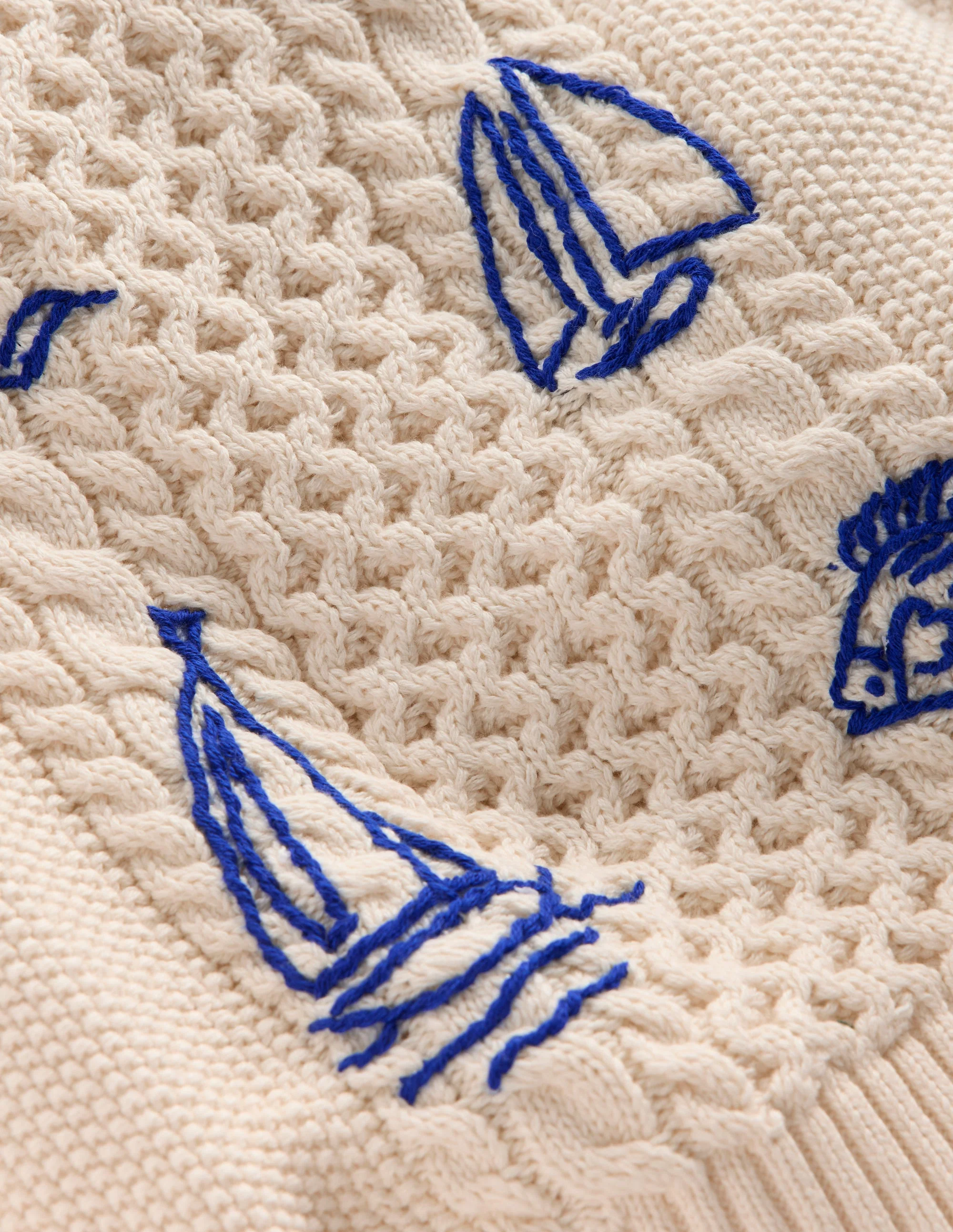Cable Embroidered Sweater-Warm Ivory - Image 8