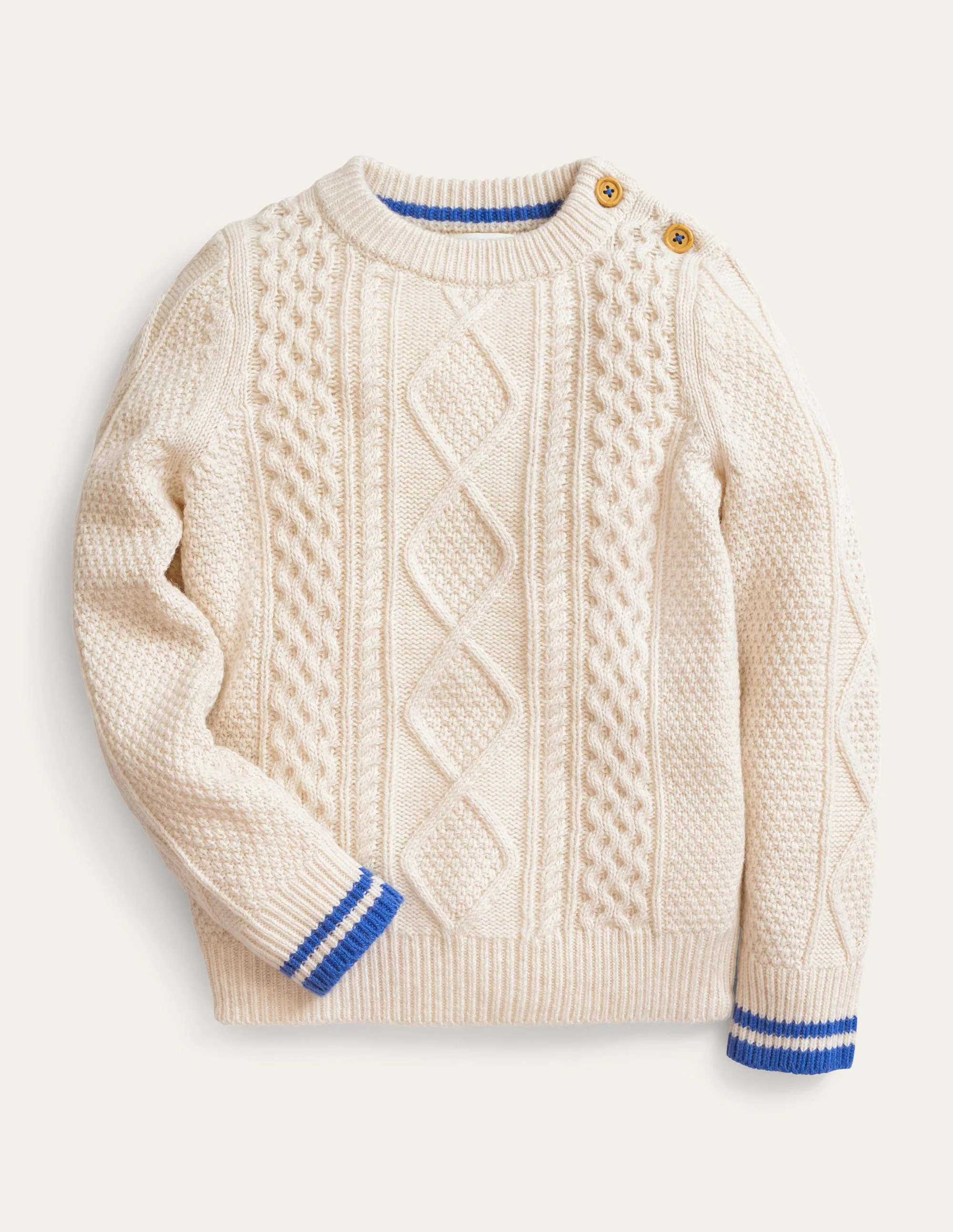 Cable Sweater-Ecru Marl