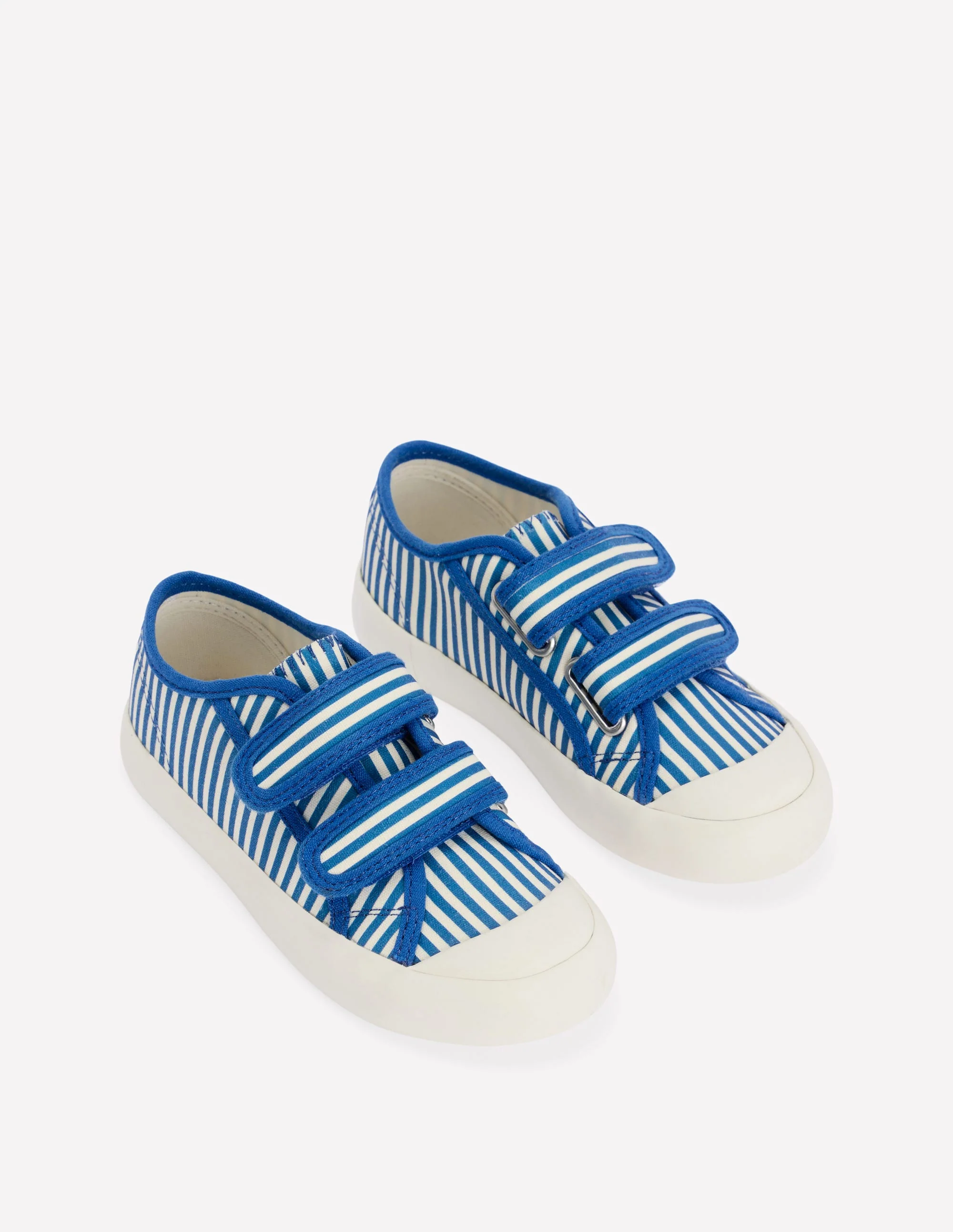Canvas Sneakers-Blue Ticking Stripe - Image 2