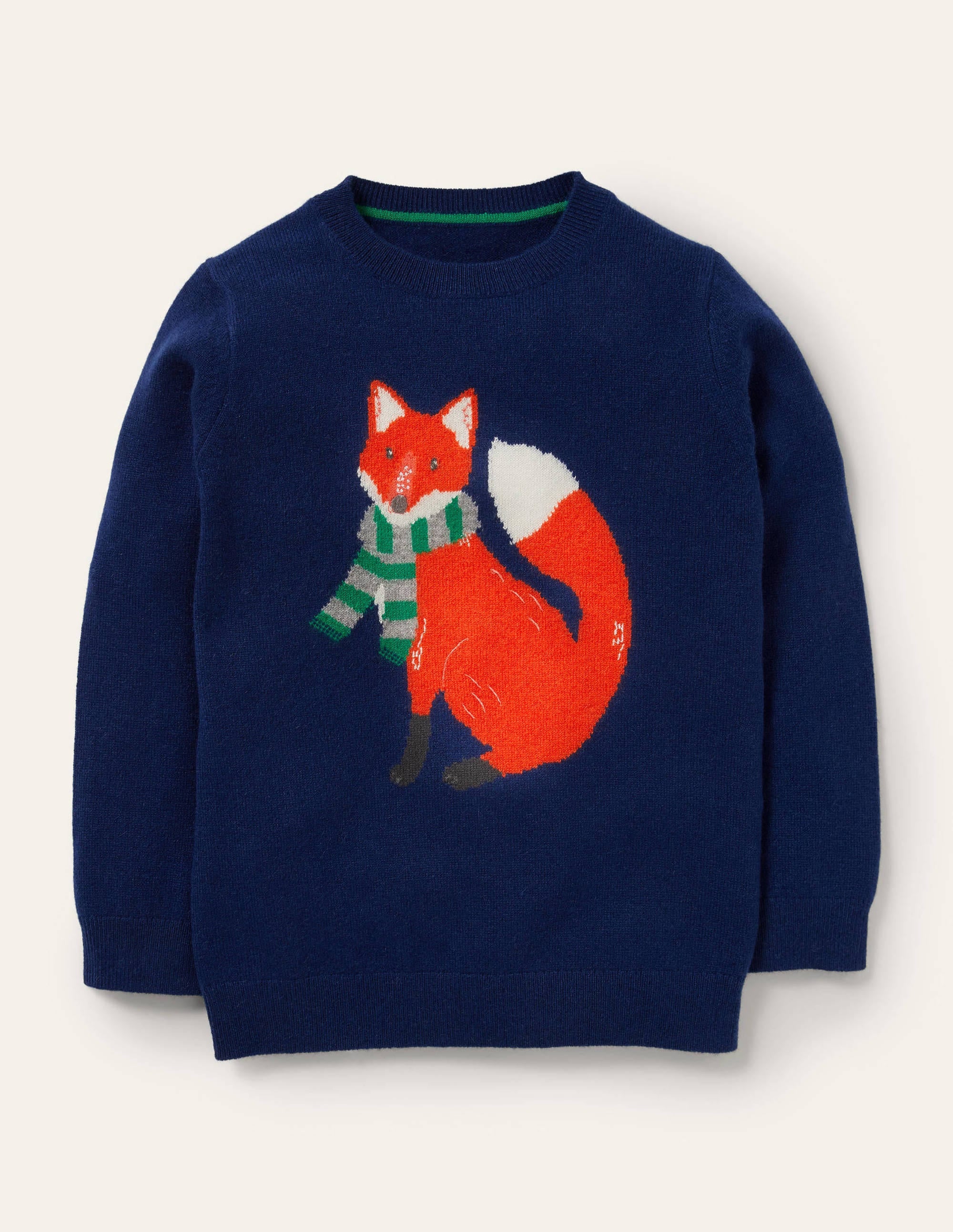 Cashmere Crew Sweater-College Navy Fox