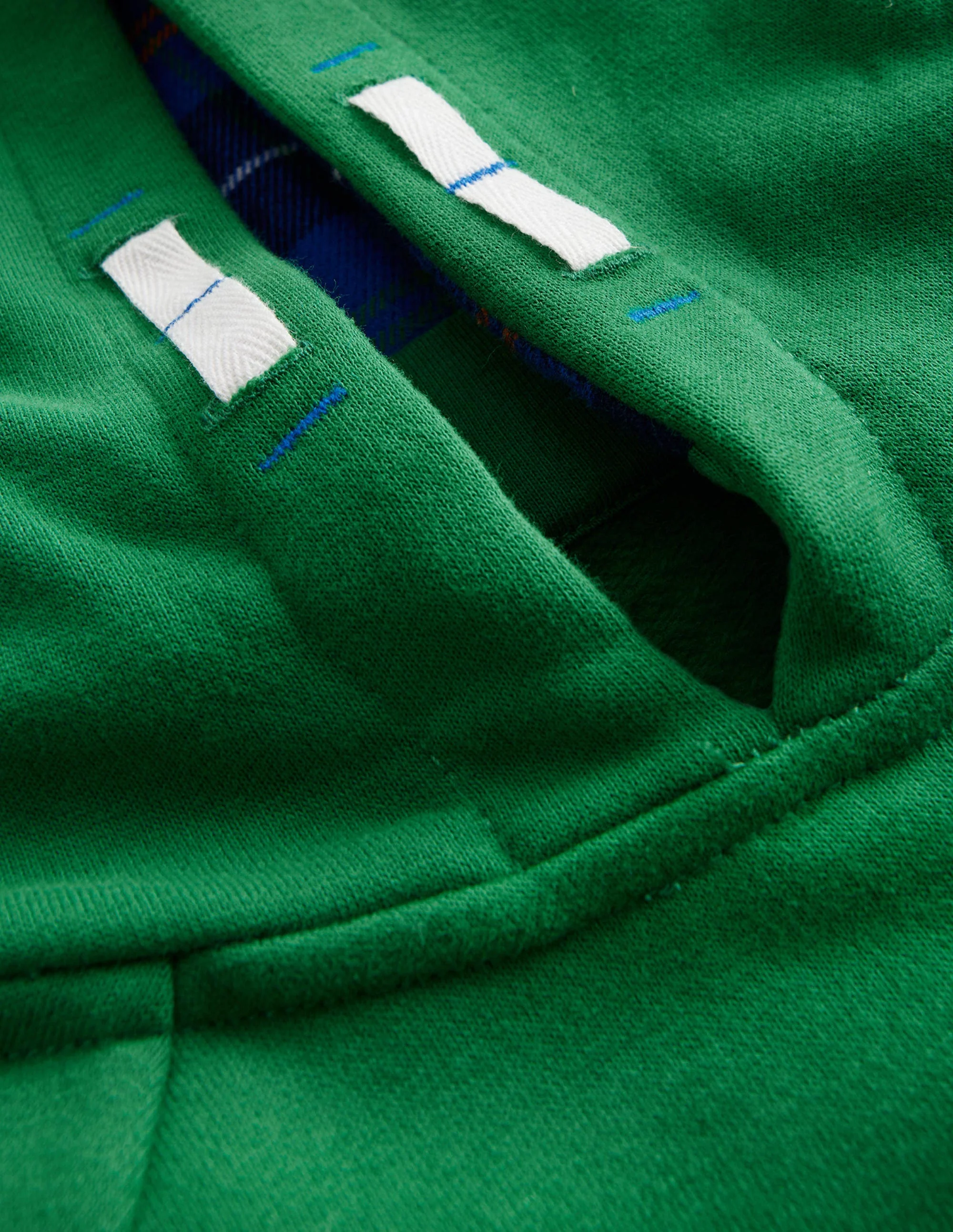 Checked Hoodie-Deep Green - Image 3
