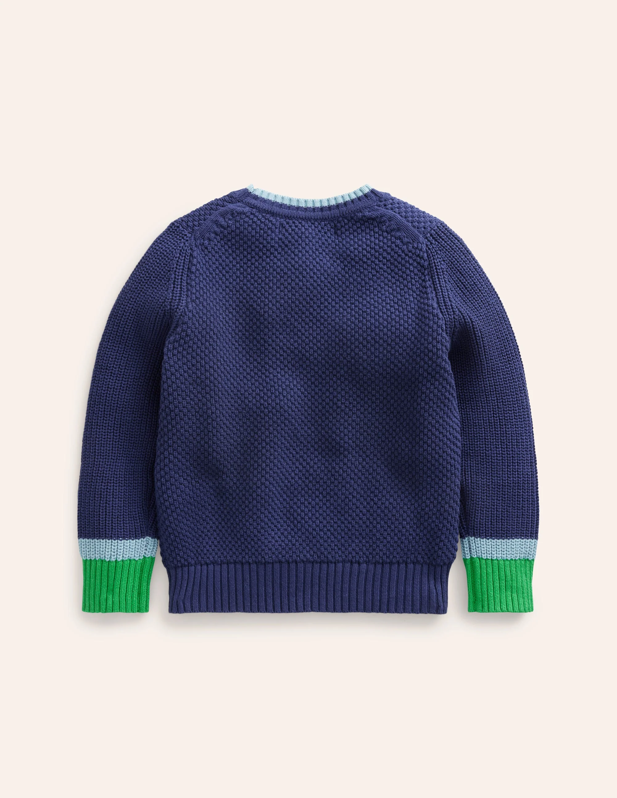 Chunky Cotton Sweater-College Navy - Image 2