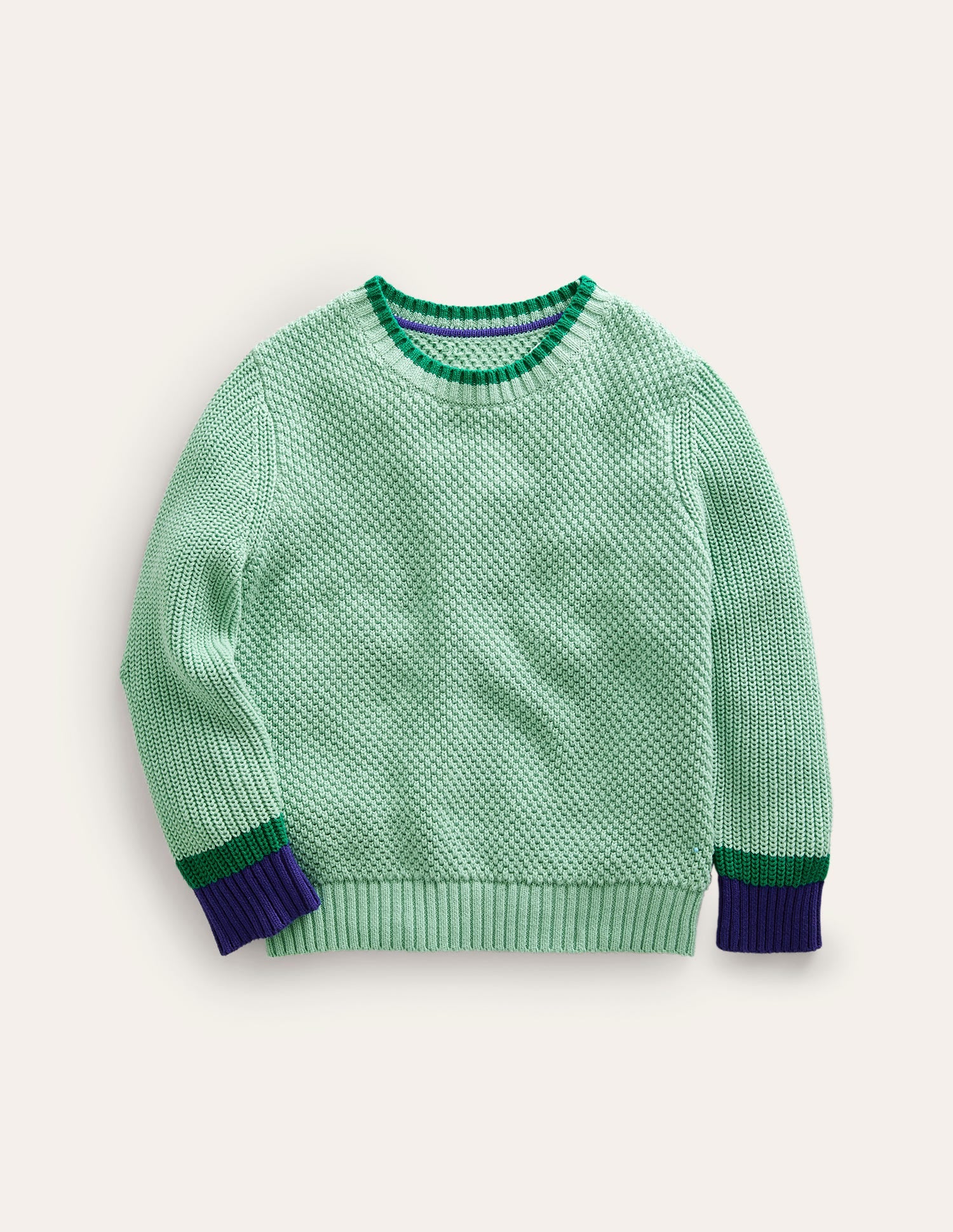 Chunky Cotton Sweater-Opal Green