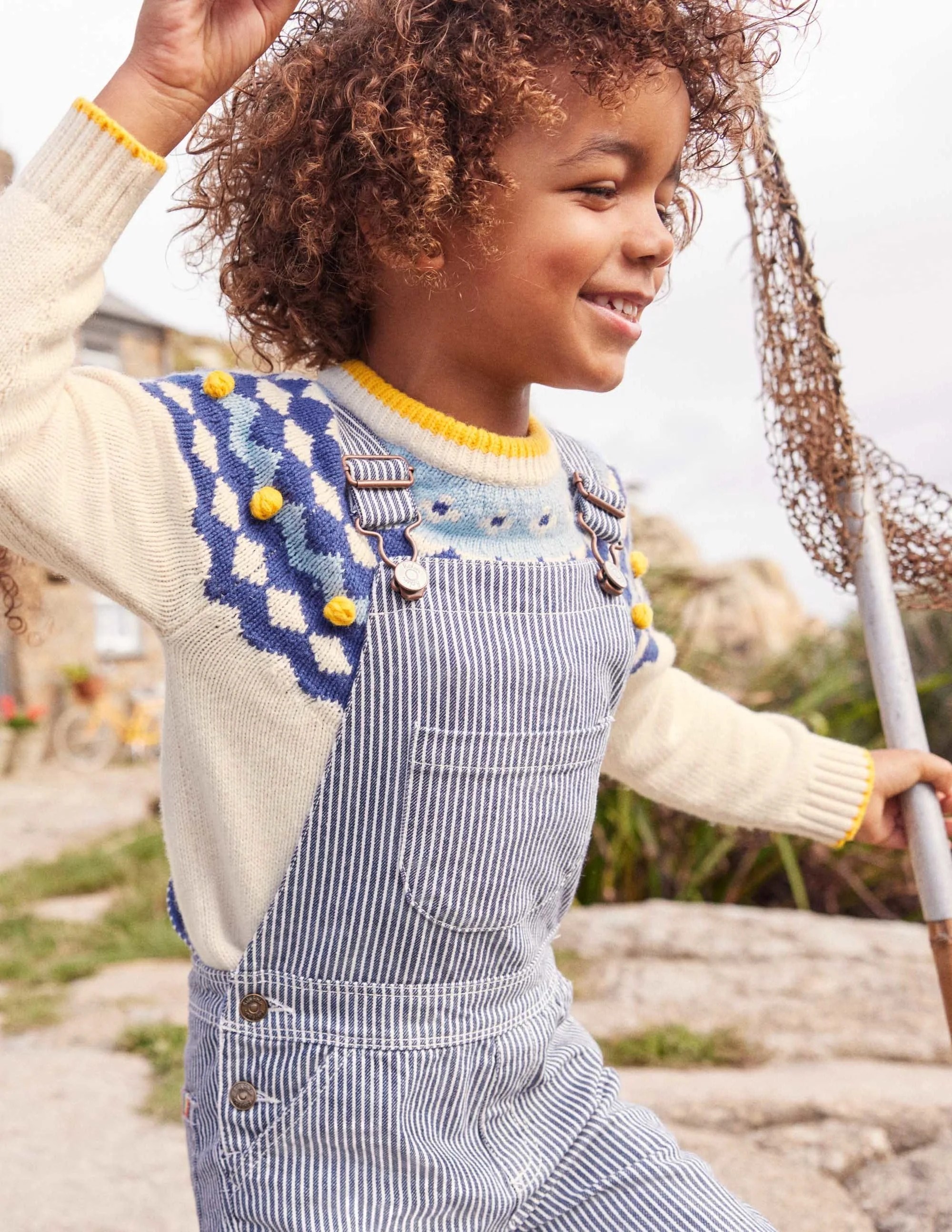 Chunky Fair Isle Crew Sweater-Ecru Marl Fair Isle - Image 5