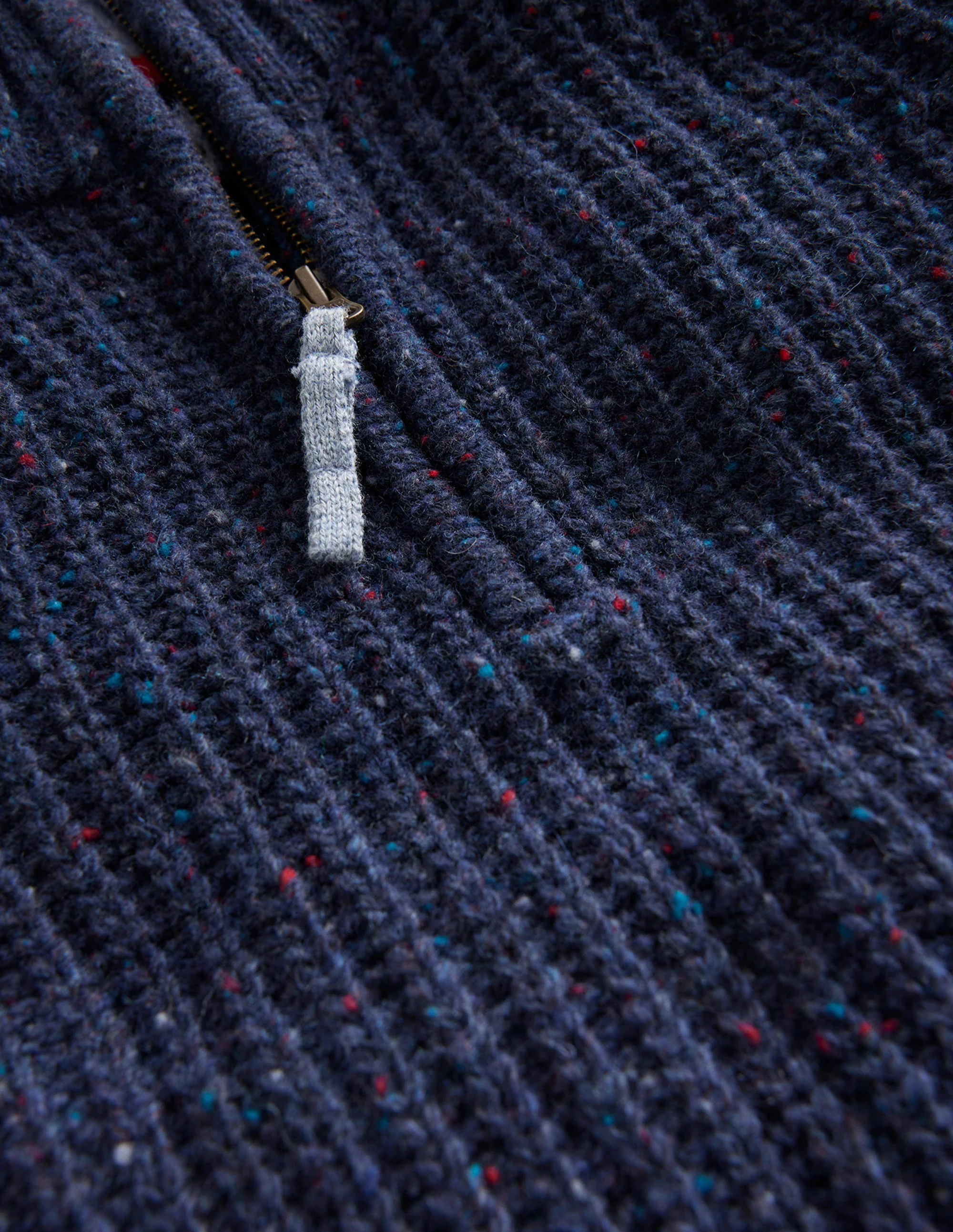 Chunky Half Zip Sweater-Navy Neps - Image 3