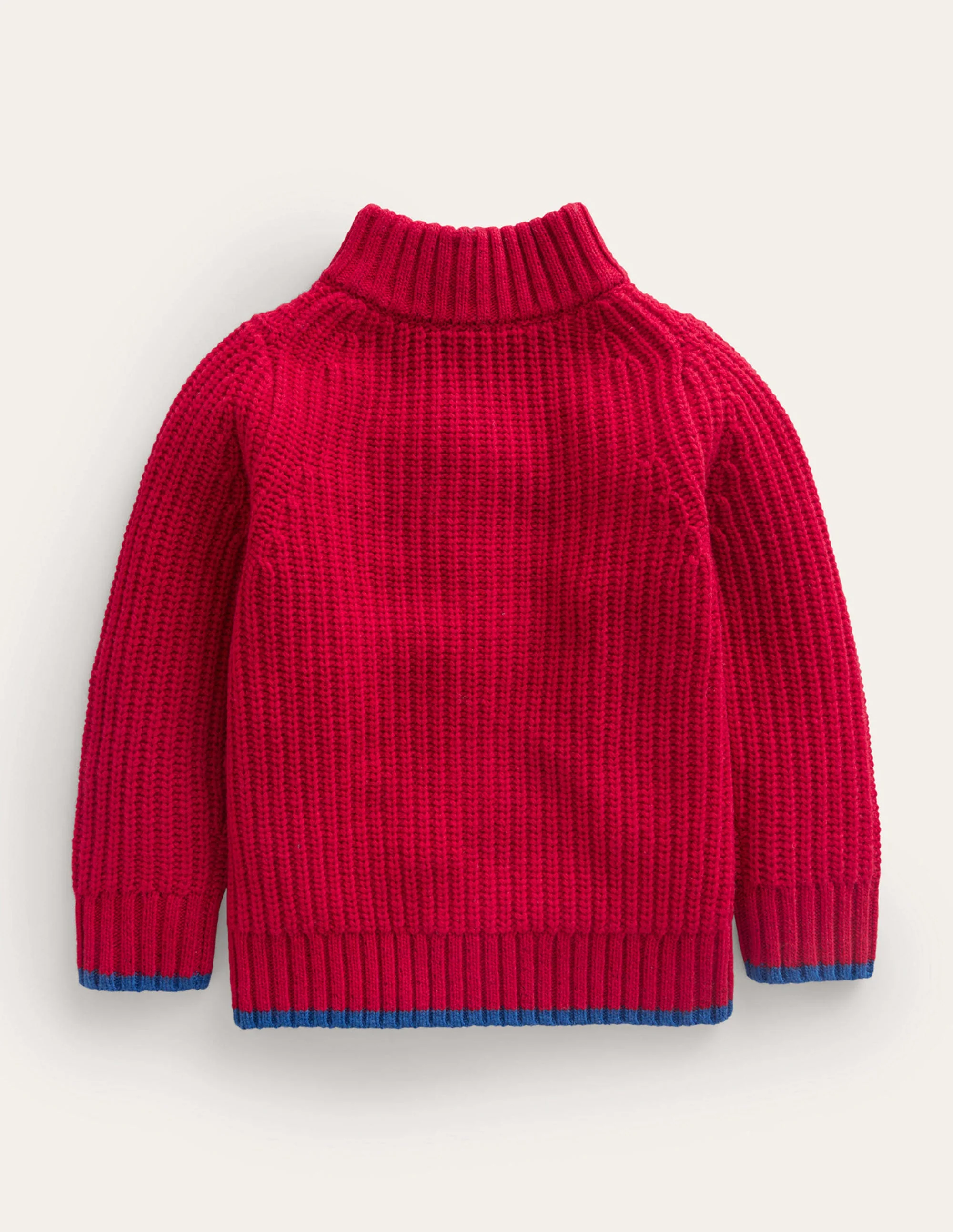 Chunky Half Zip Sweater-Red - Image 2