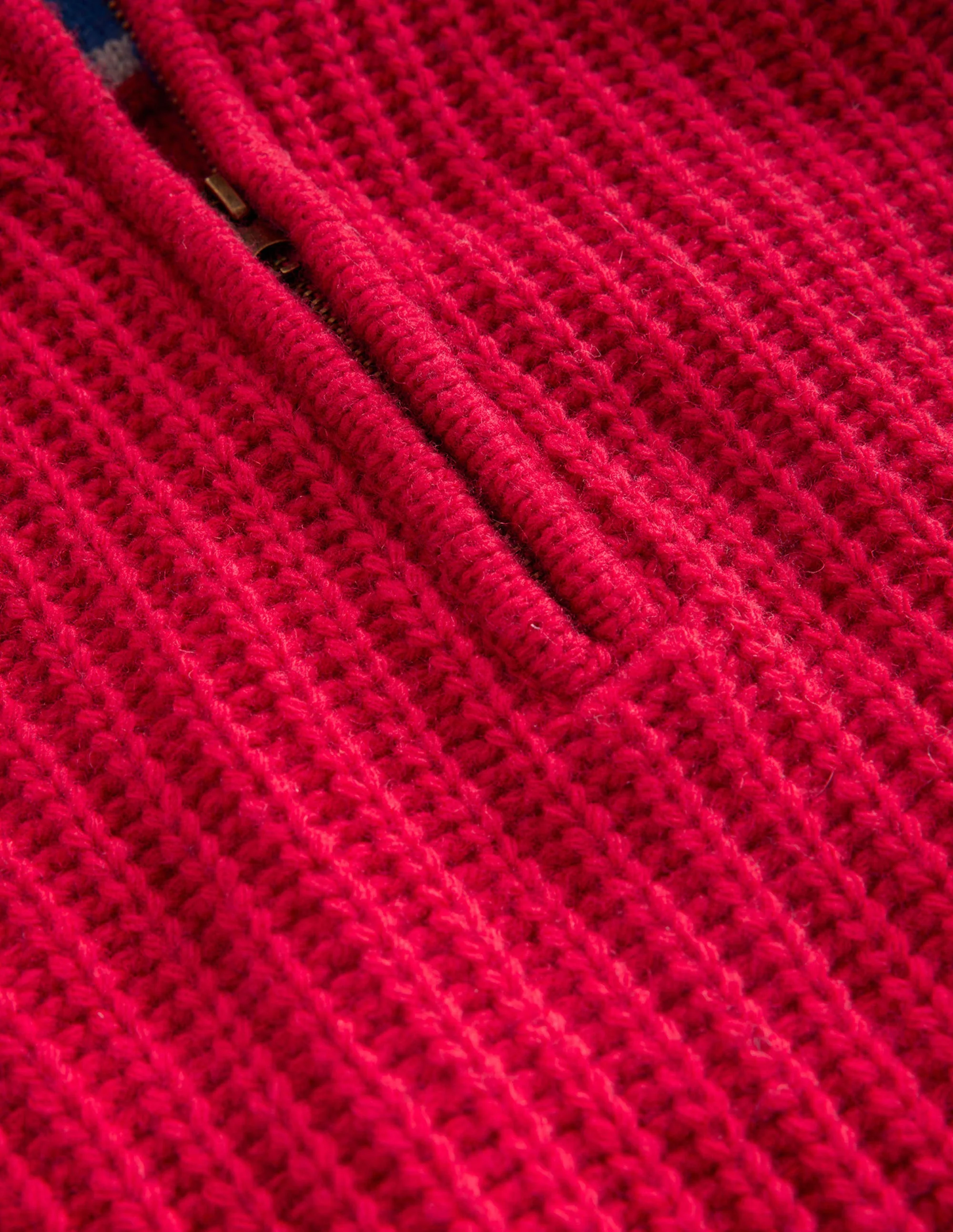 Chunky Half Zip Sweater-Red - Image 3