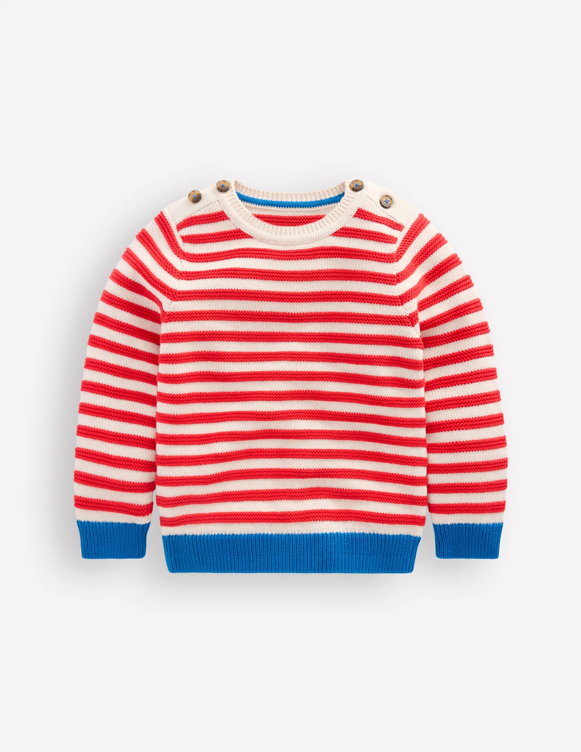 Chunky Sweater-High Risk Red/Ecru Marl Stripe - Image 4