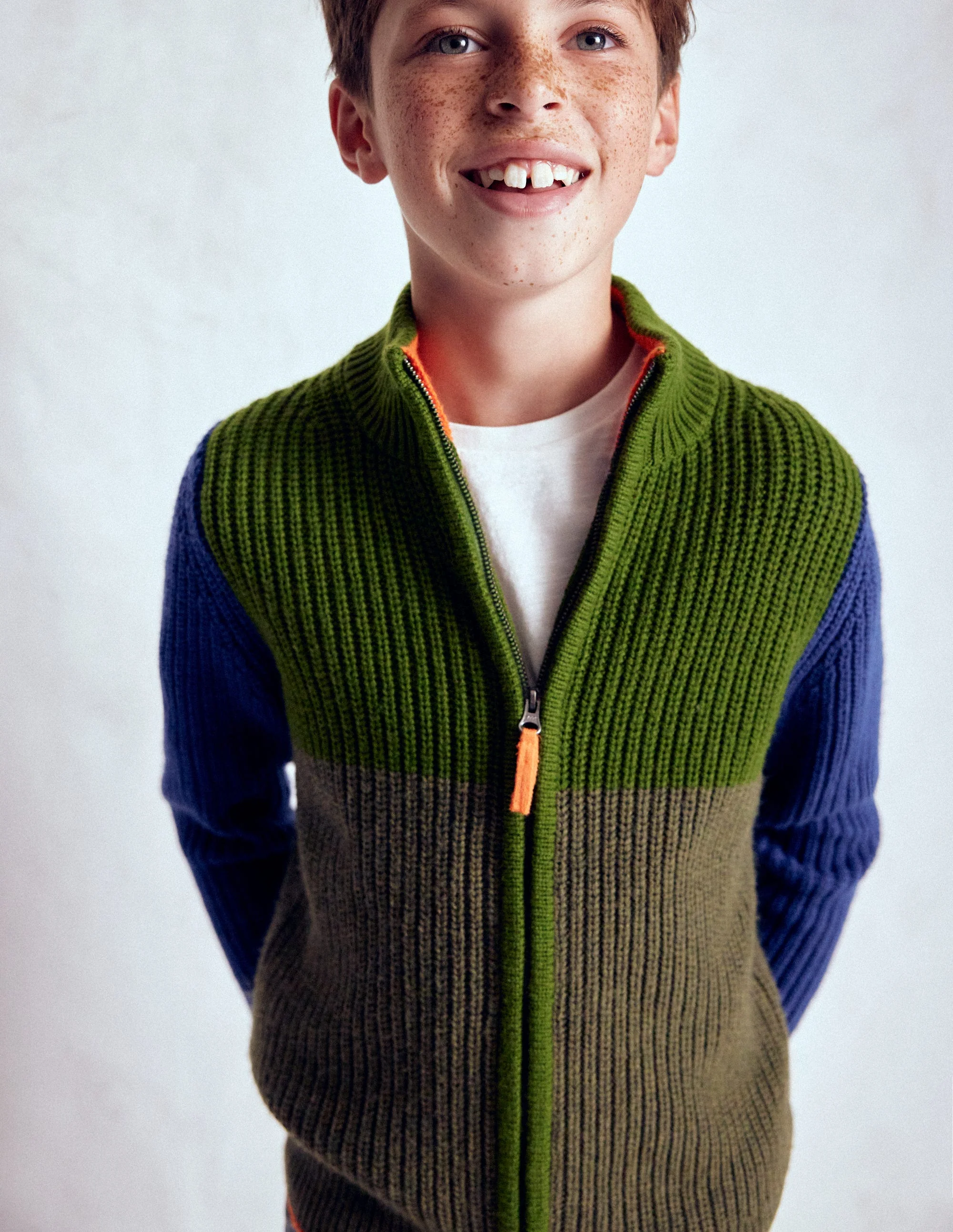 Chunky Zip-Through Jumper-Green - Image 4