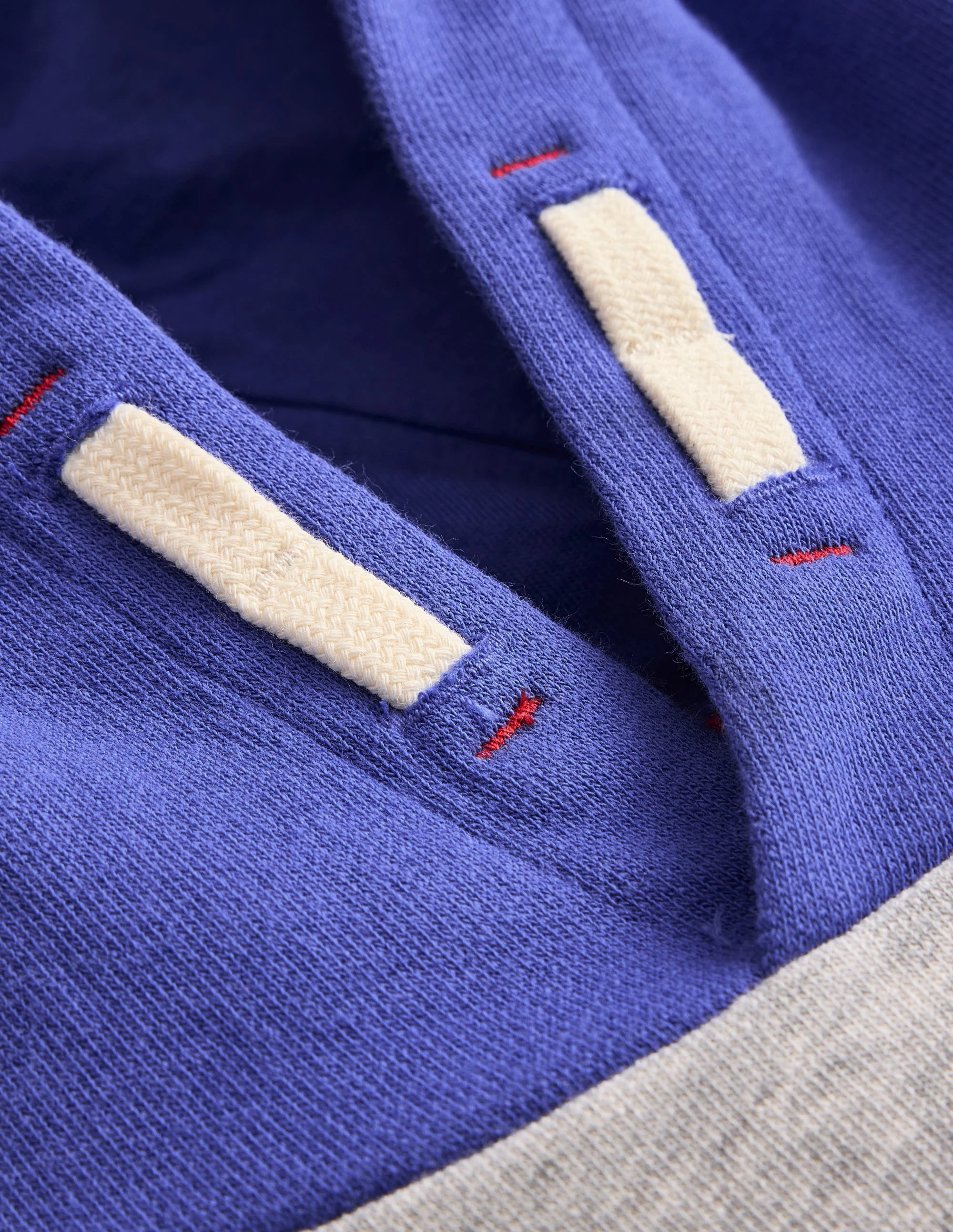 Colour Block Hoodie-Grey Marl - Image 3
