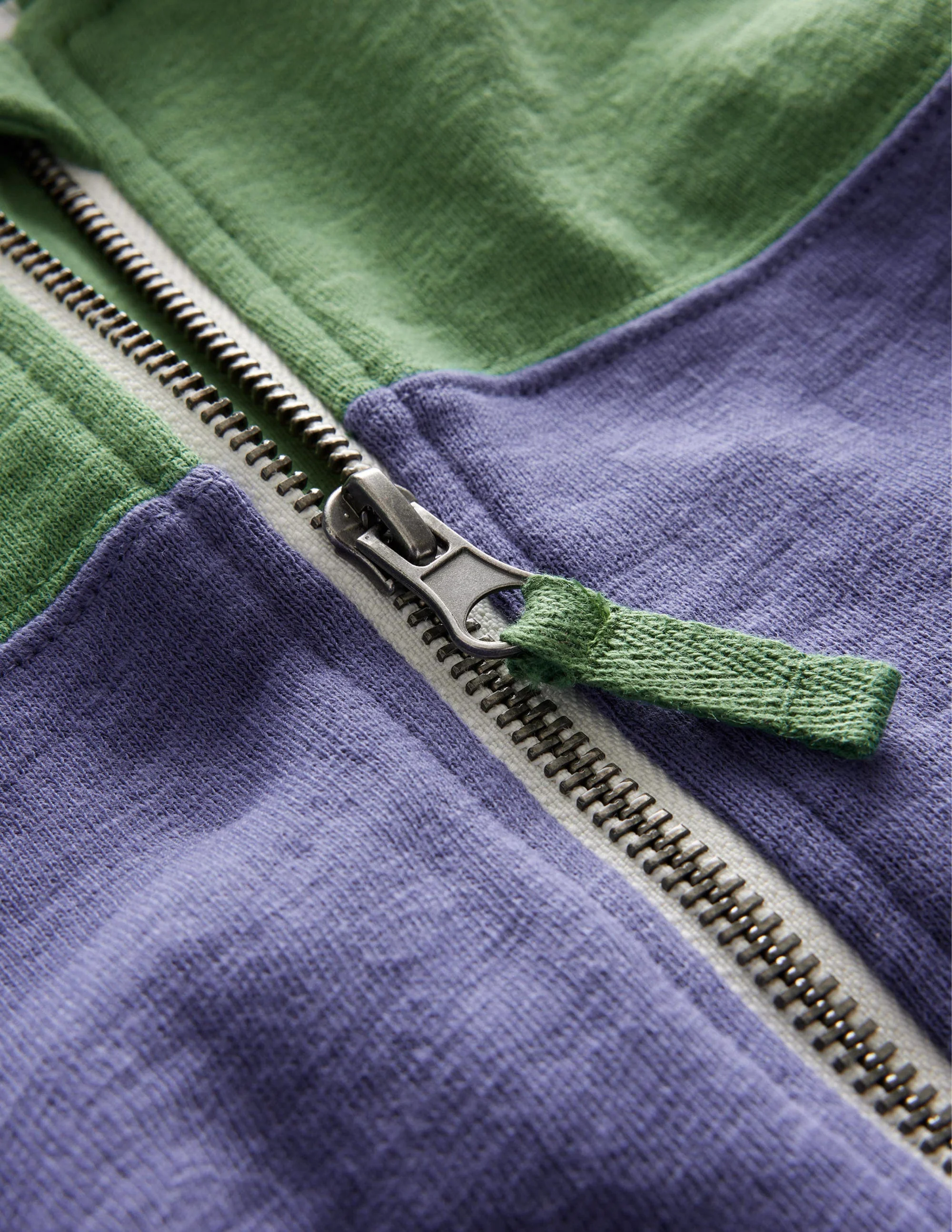 Colour Block Zip Hoodie-Soft Starboard - Image 3