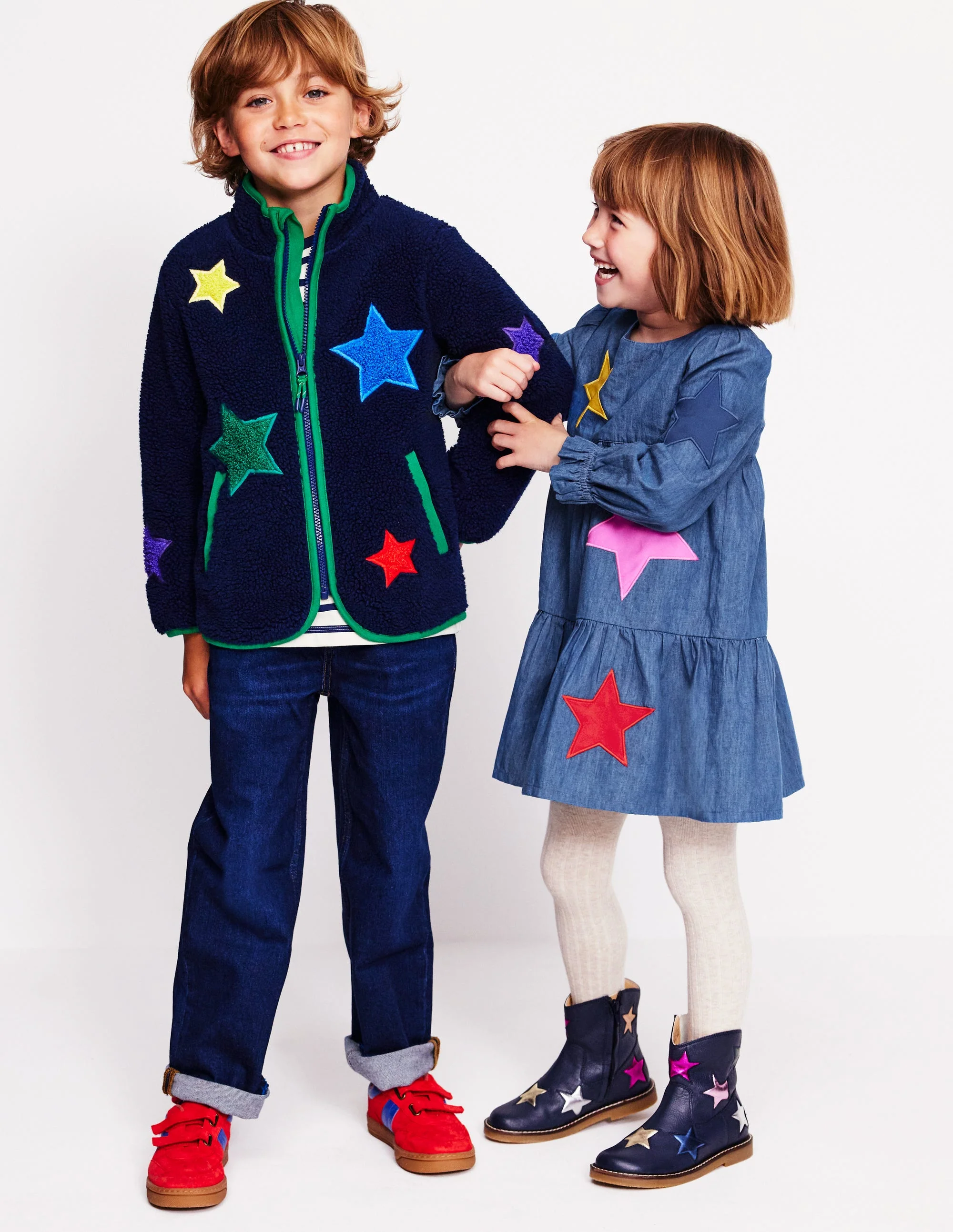 Cosy Borg Jacket-College Navy Star - Image 11