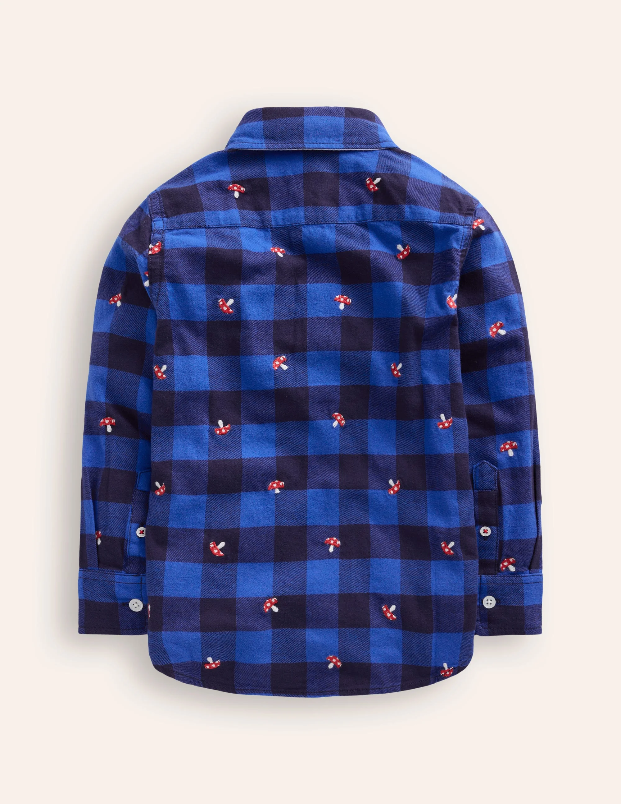 Cosy Cotton Check Shirt-Embroidered Toadstool Check - Image 2