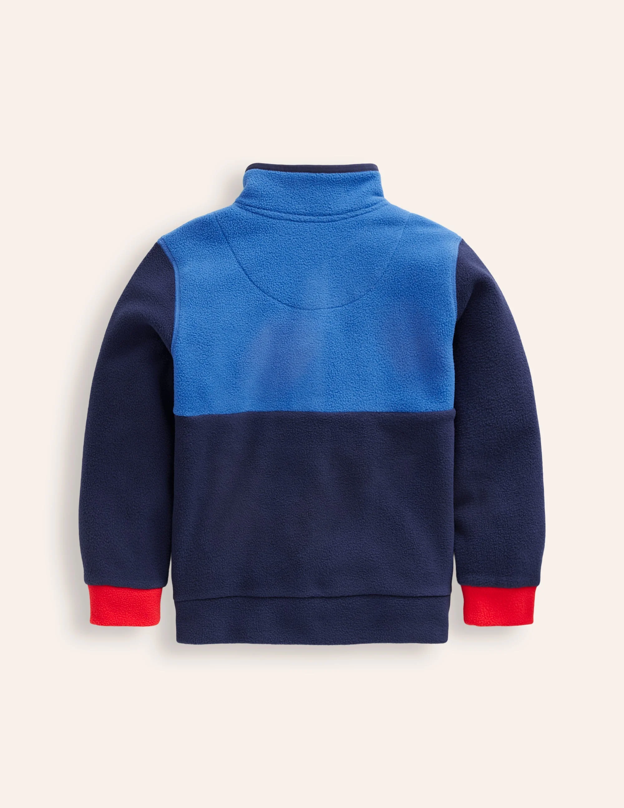 Cosy Fleece Pop Over-College Navy Colourblock - Image 2