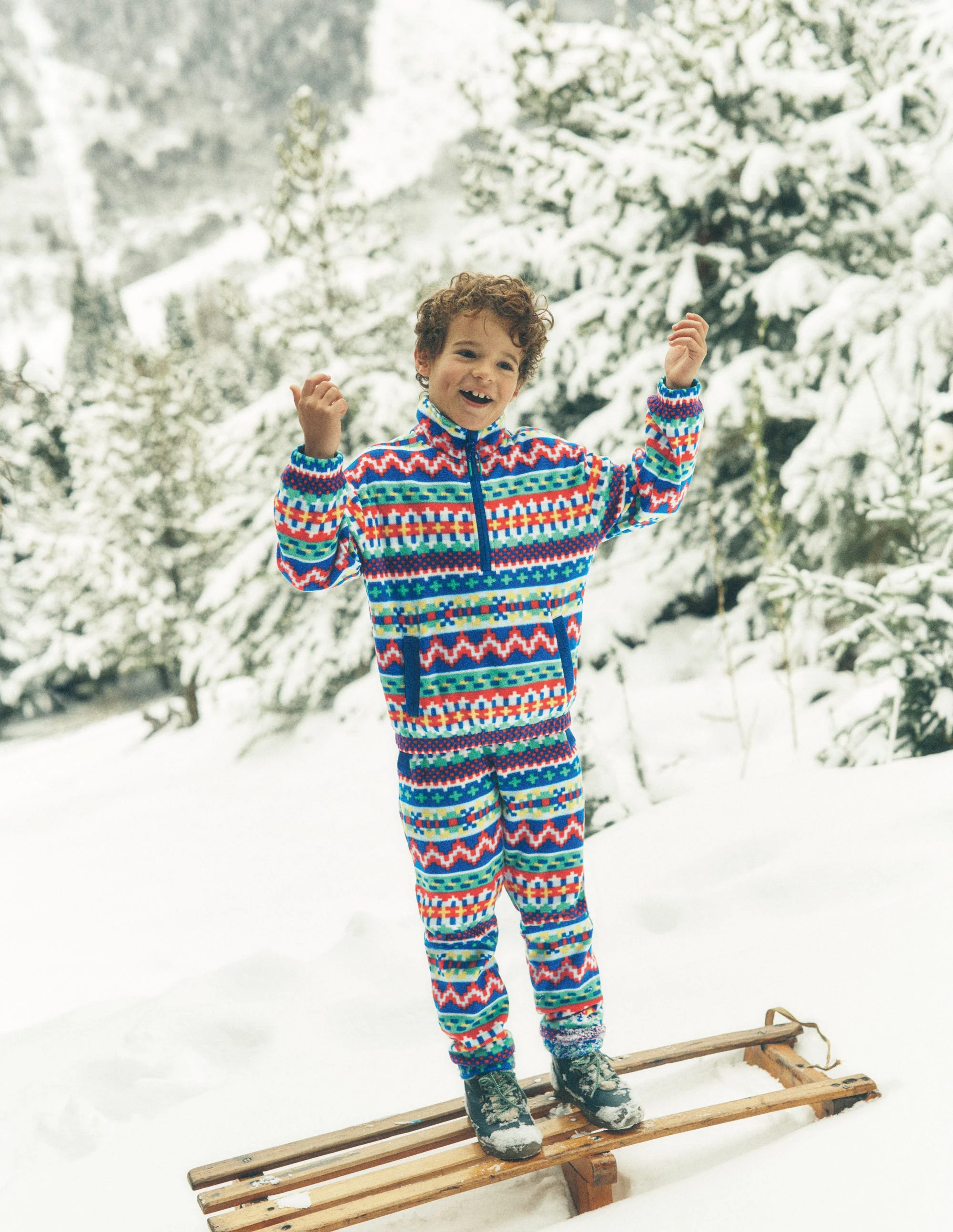 Cosy Geometric Sweatpants-Multi Jacquard - Image 4