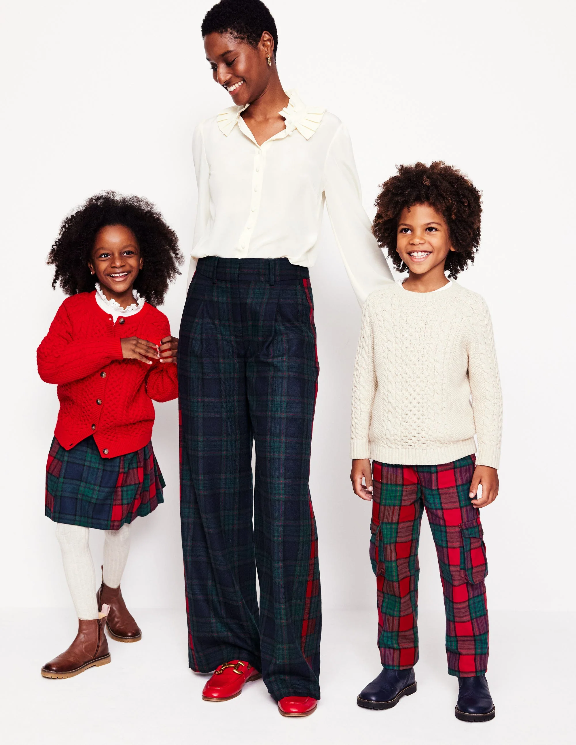 Cosy Lined Cargo Pants-Red / Green Check - Image 5