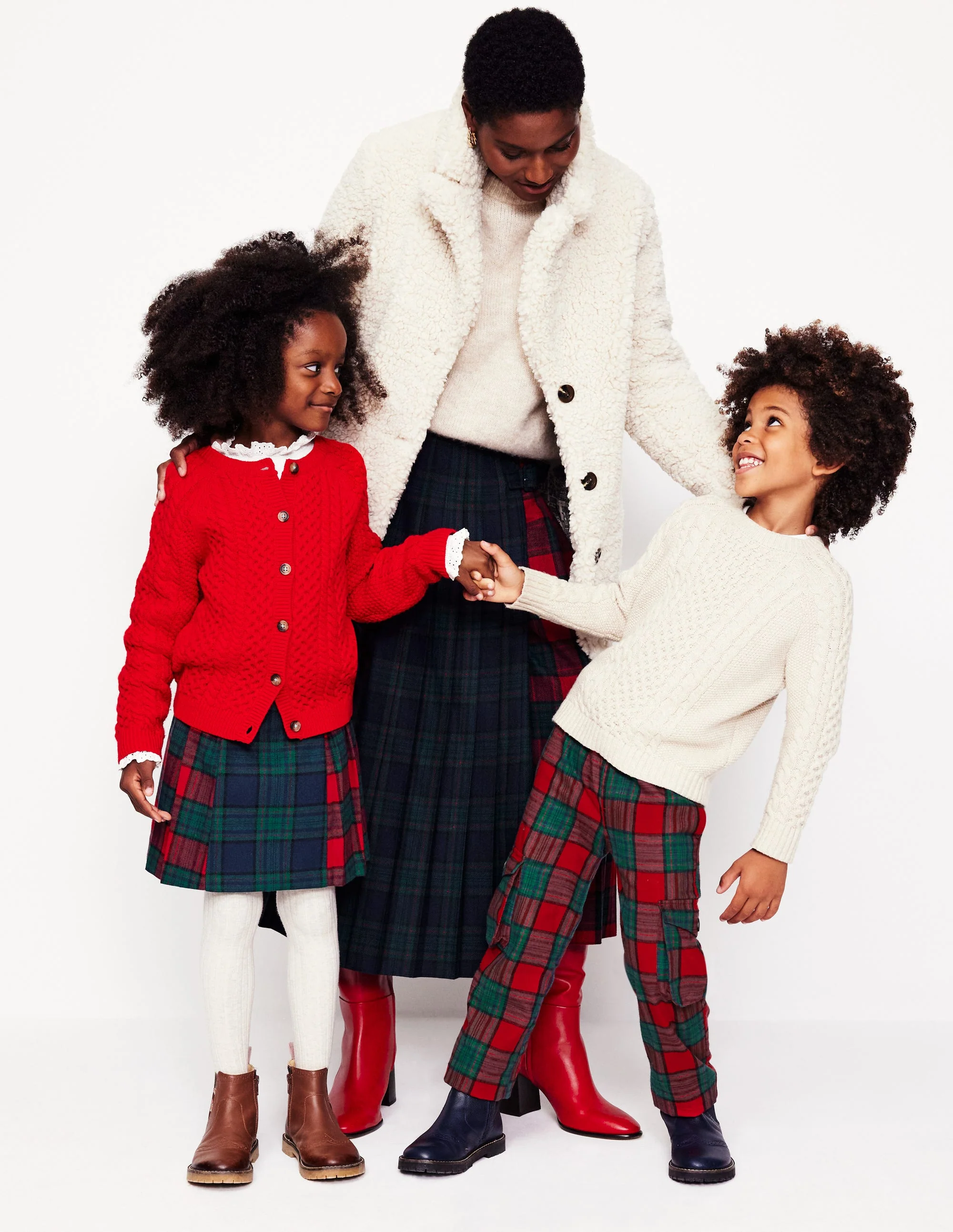 Cosy Lined Cargo Pants-Red / Green Check - Image 6