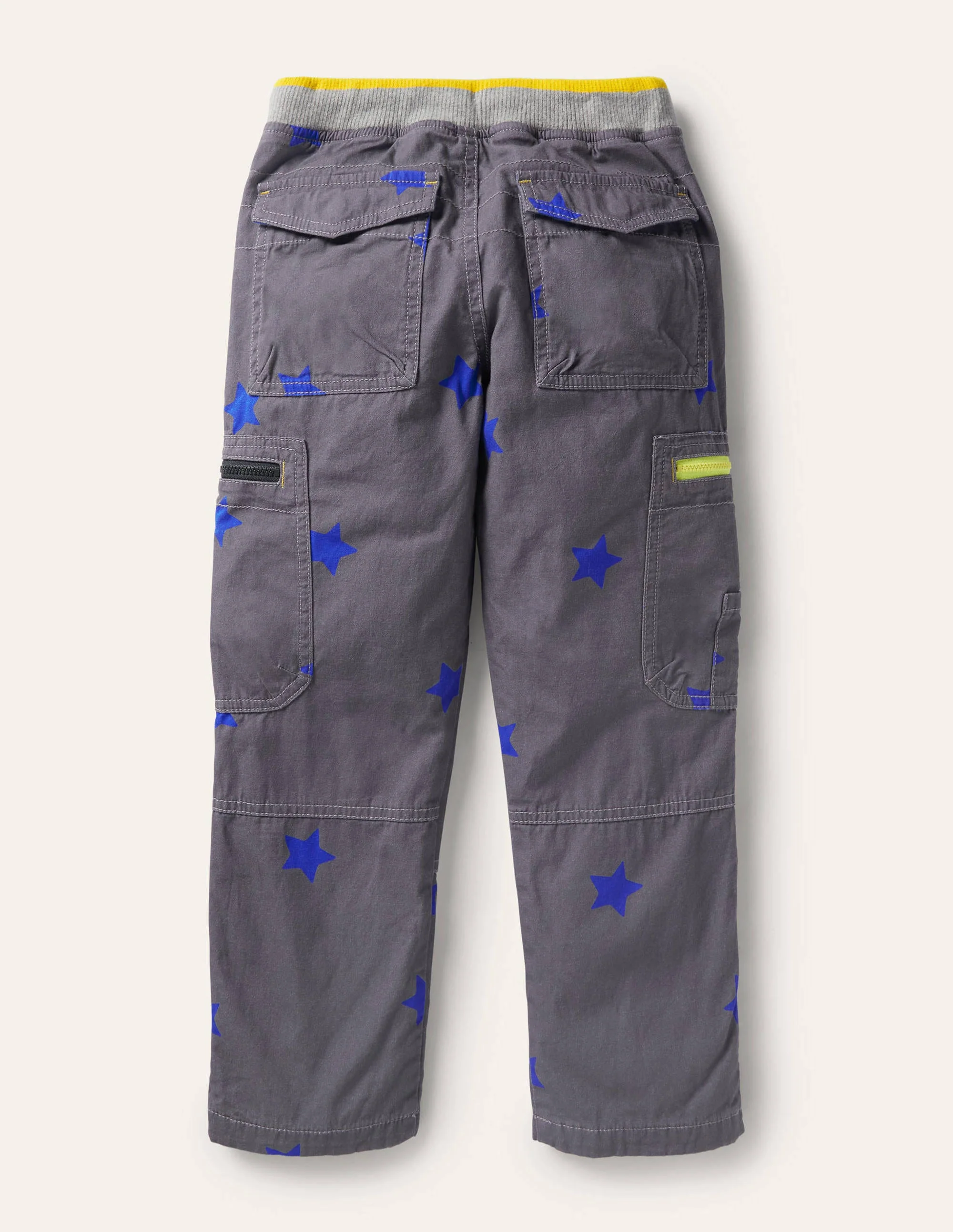 Cosy Lined Cargo Pants-Soot Grey/Brilliant Blue Star - Image 2