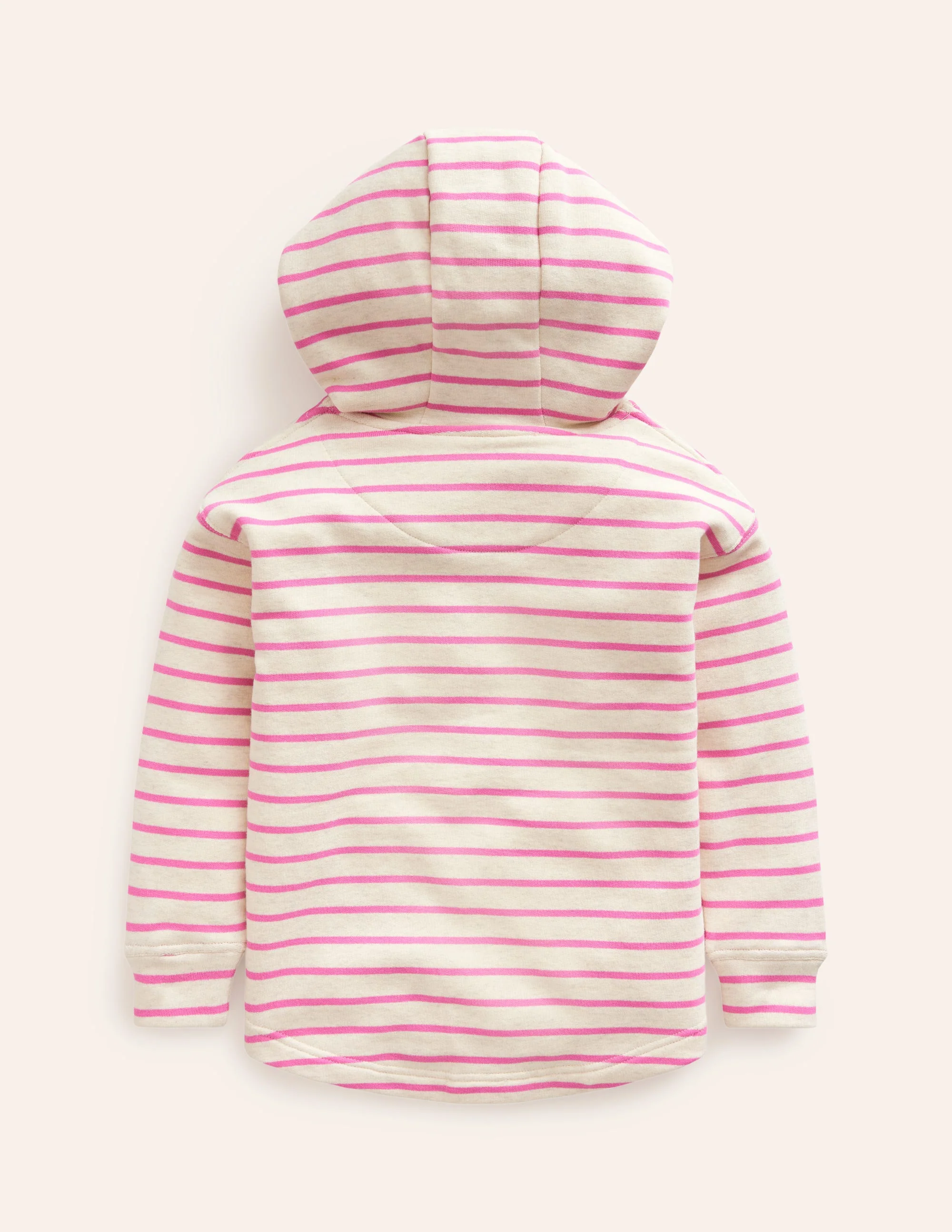 Cosy Relaxed Hoodie-Oatmeal Marl/Pink - Image 2