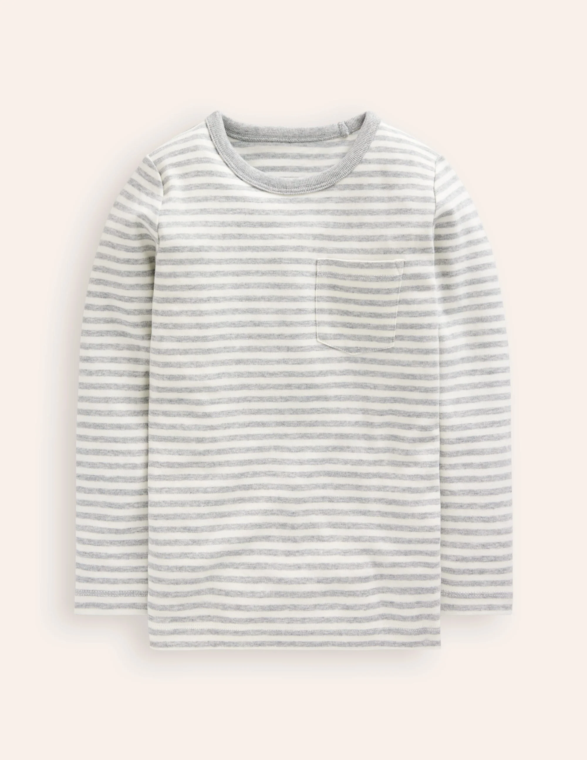 Cosy Striped Top-Grey/Ivory