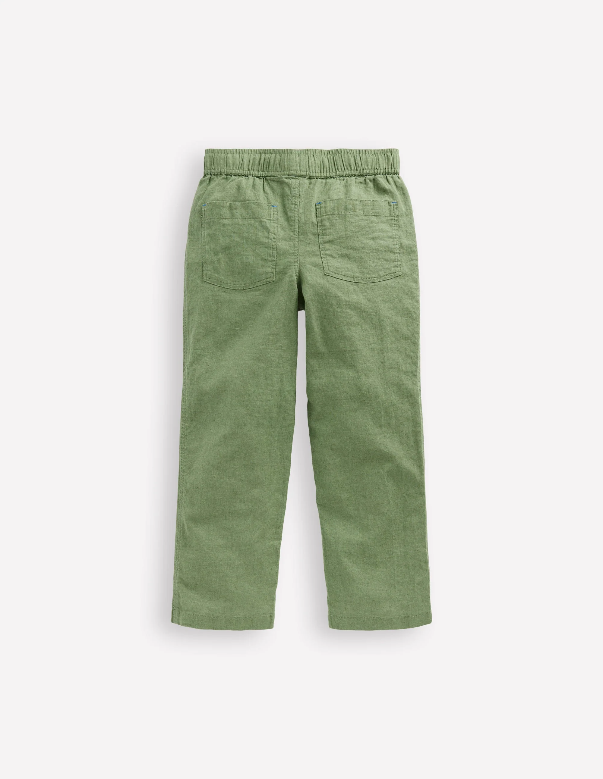 Cotton Linen Pull-On Pants-Newt Green - Image 2