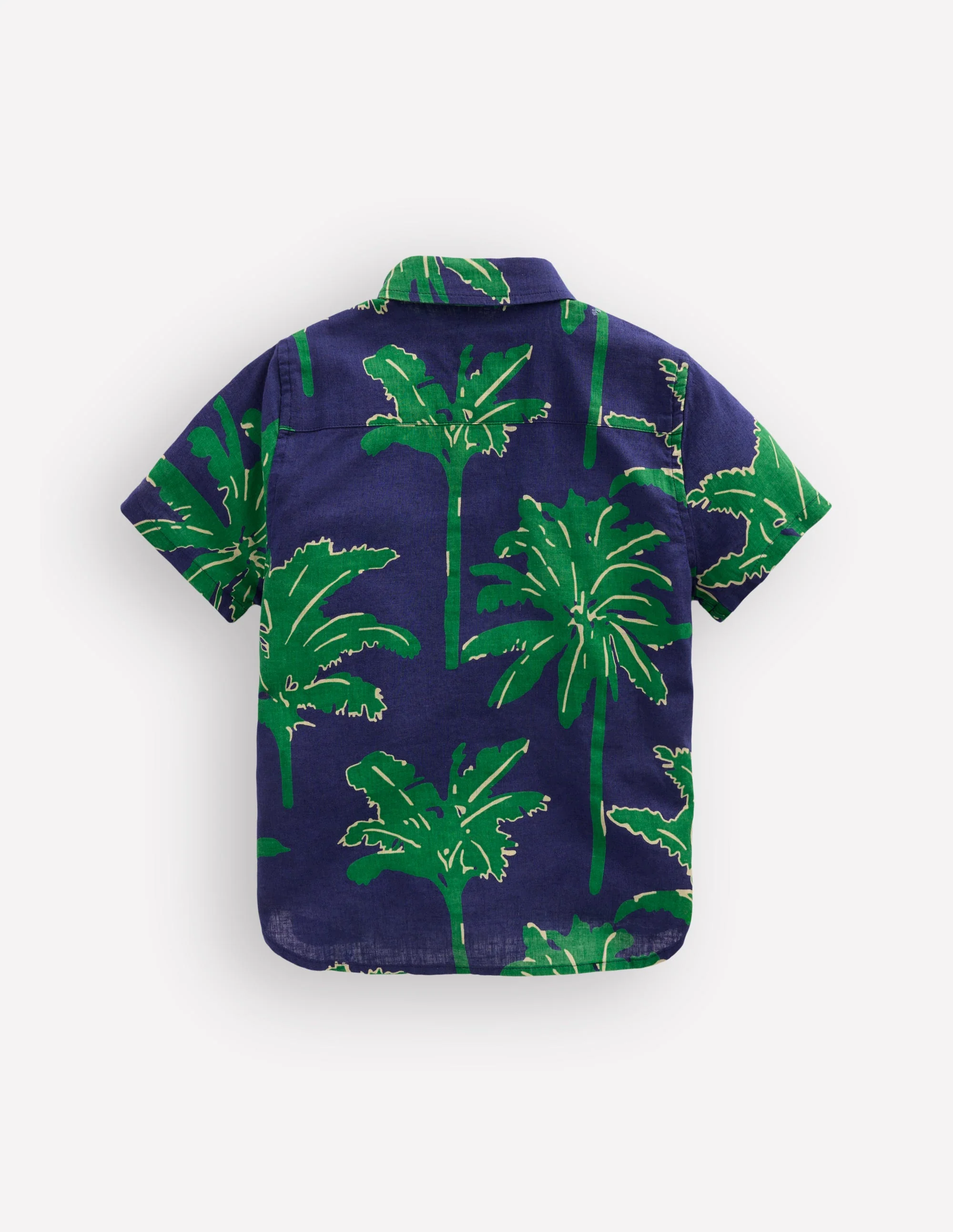 Cotton Linen Shirt-Green Palm Trees - Image 2