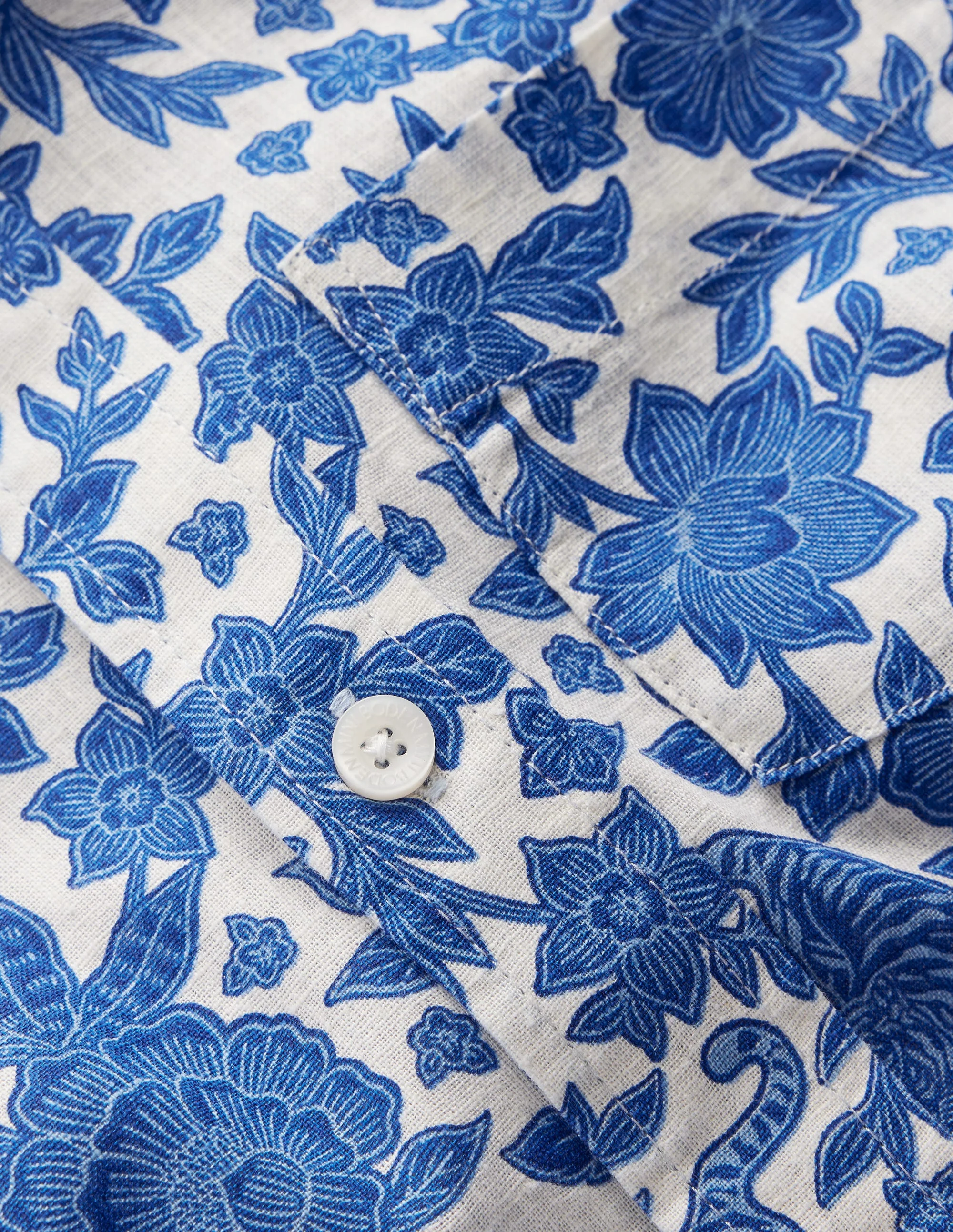 Cotton Linen Shirt-Jungle Woodblock - Image 3