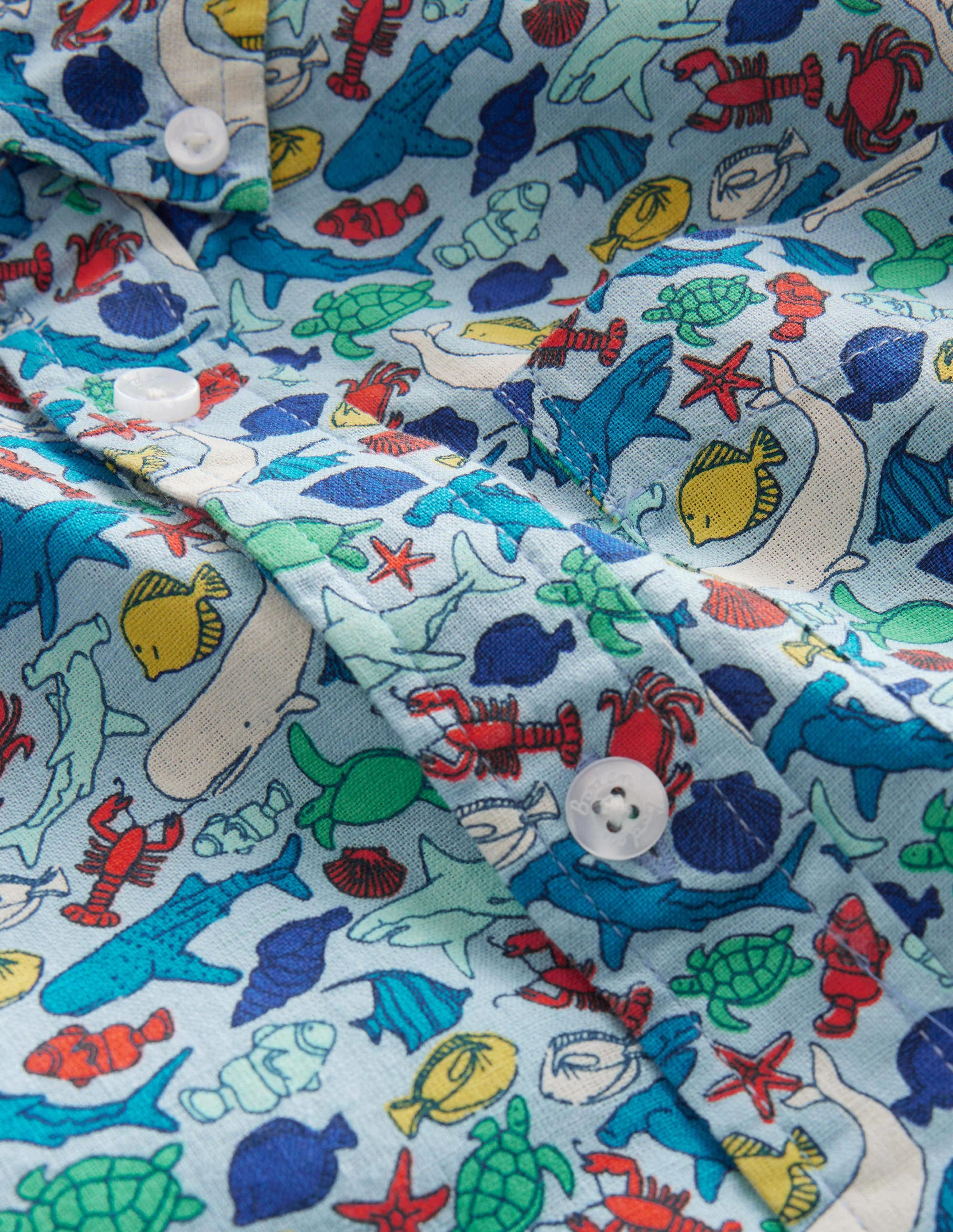 Cotton Linen Shirt-Multi Micro Reef - Image 3